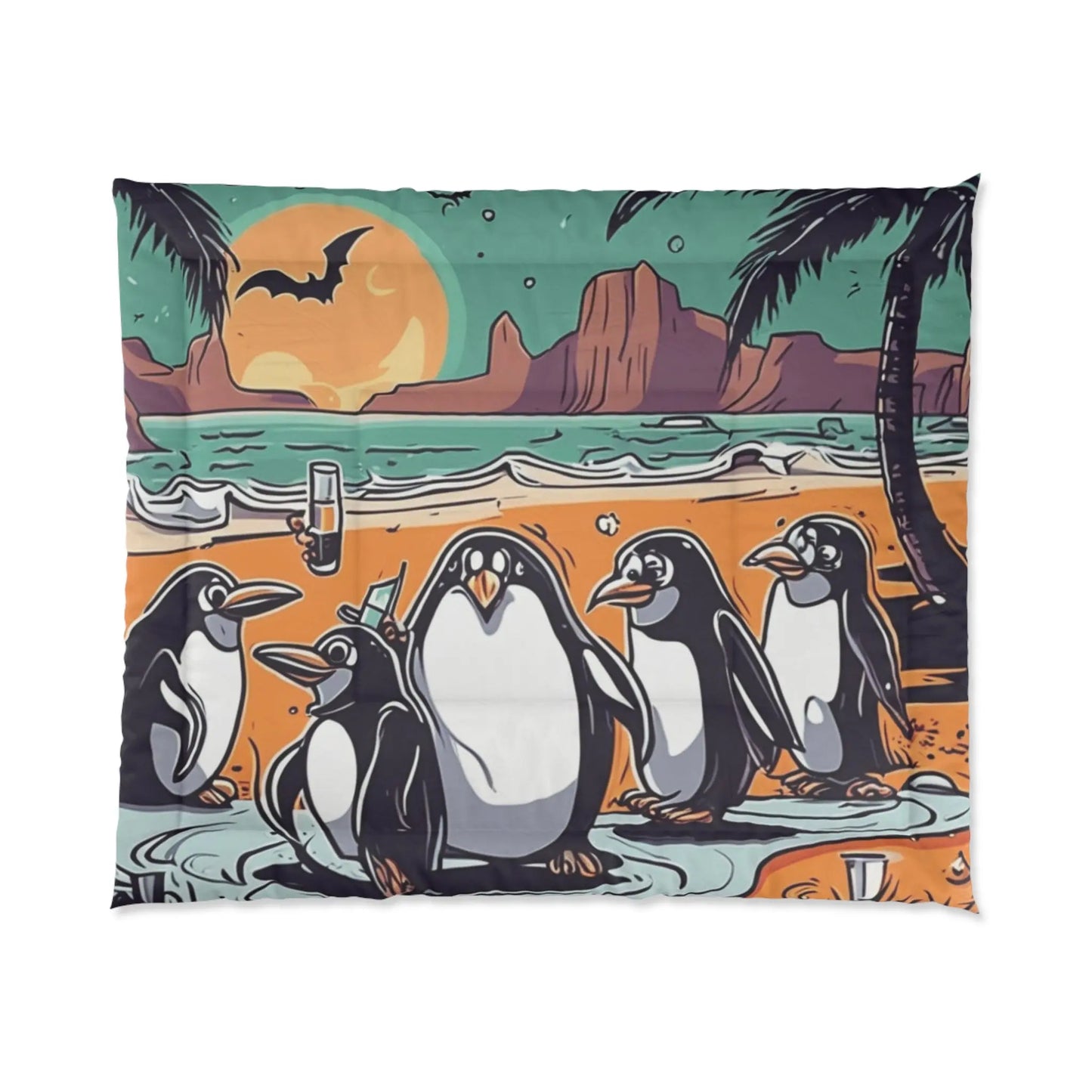 Family penguin on  beach - RoosStyle Design