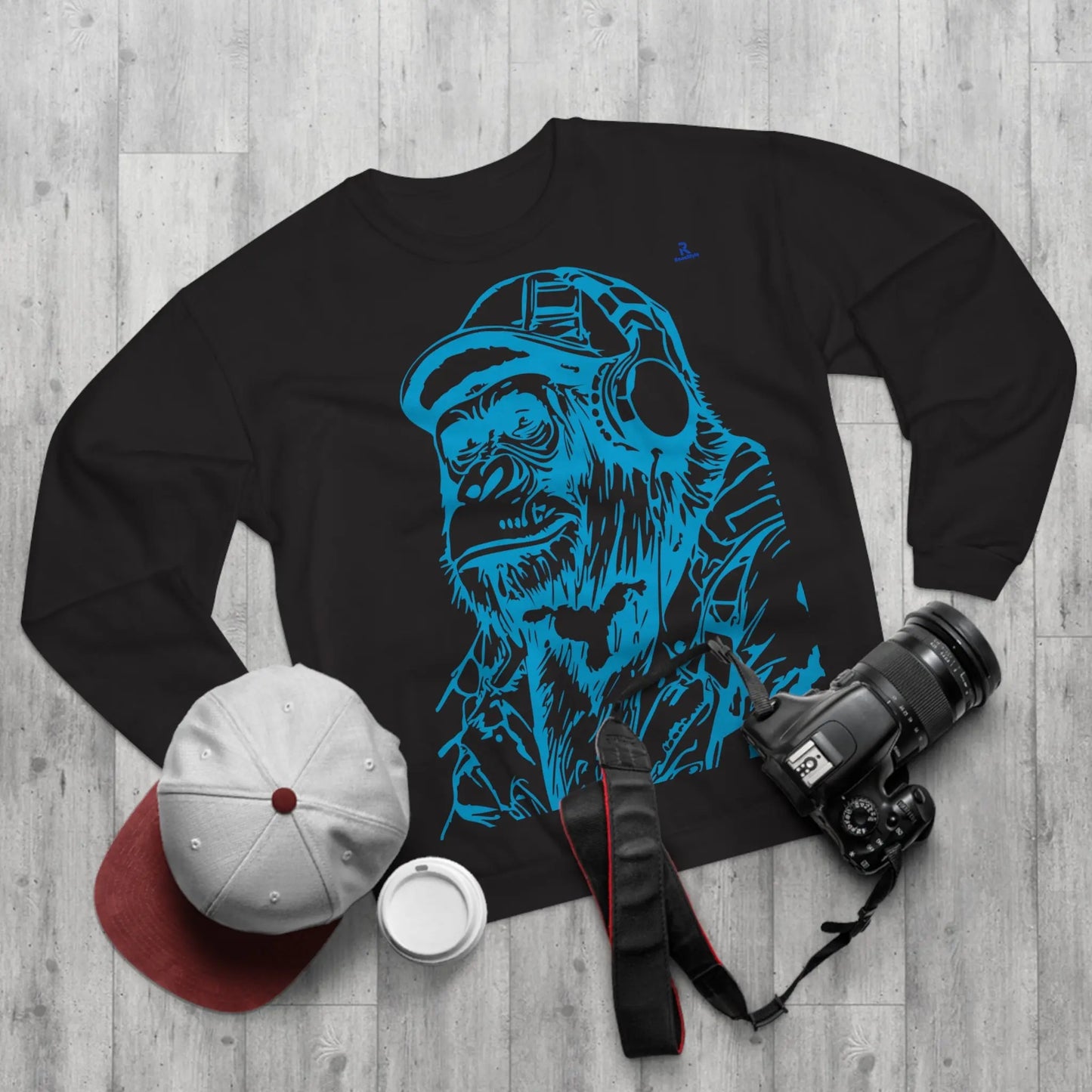 GORILLE MUSIC BLEUE Sweatshirt (U.E) Printify