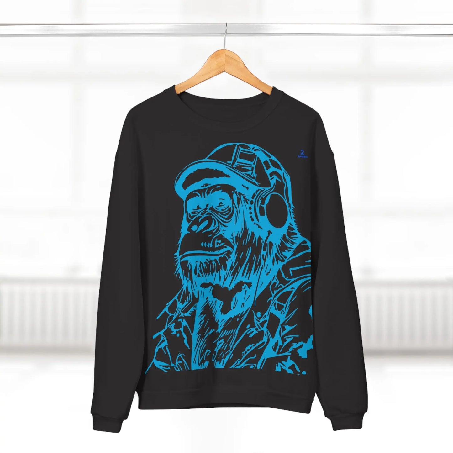 GORILLE MUSIC BLEUE Sweatshirt (U.E) Printify