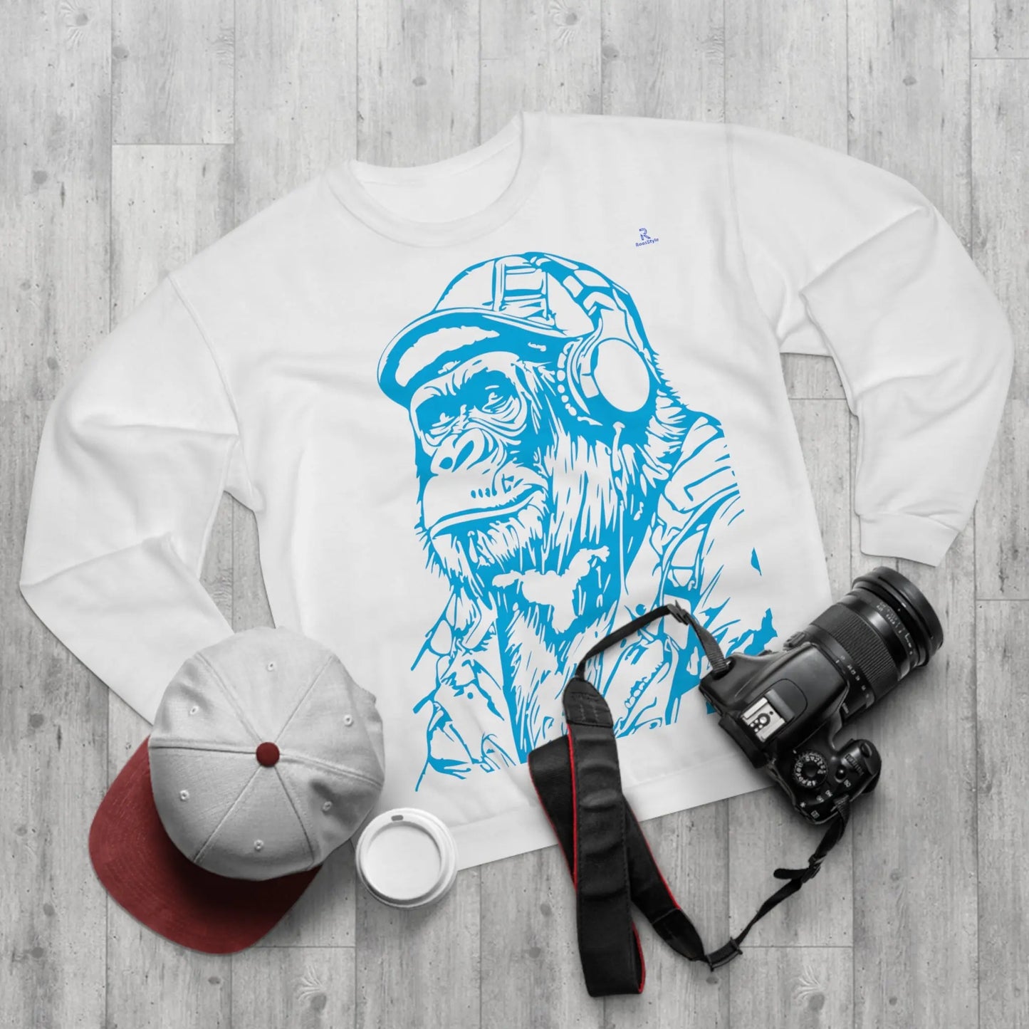 GORILLE MUSIC BLEUE Sweatshirt (U.E) Printify