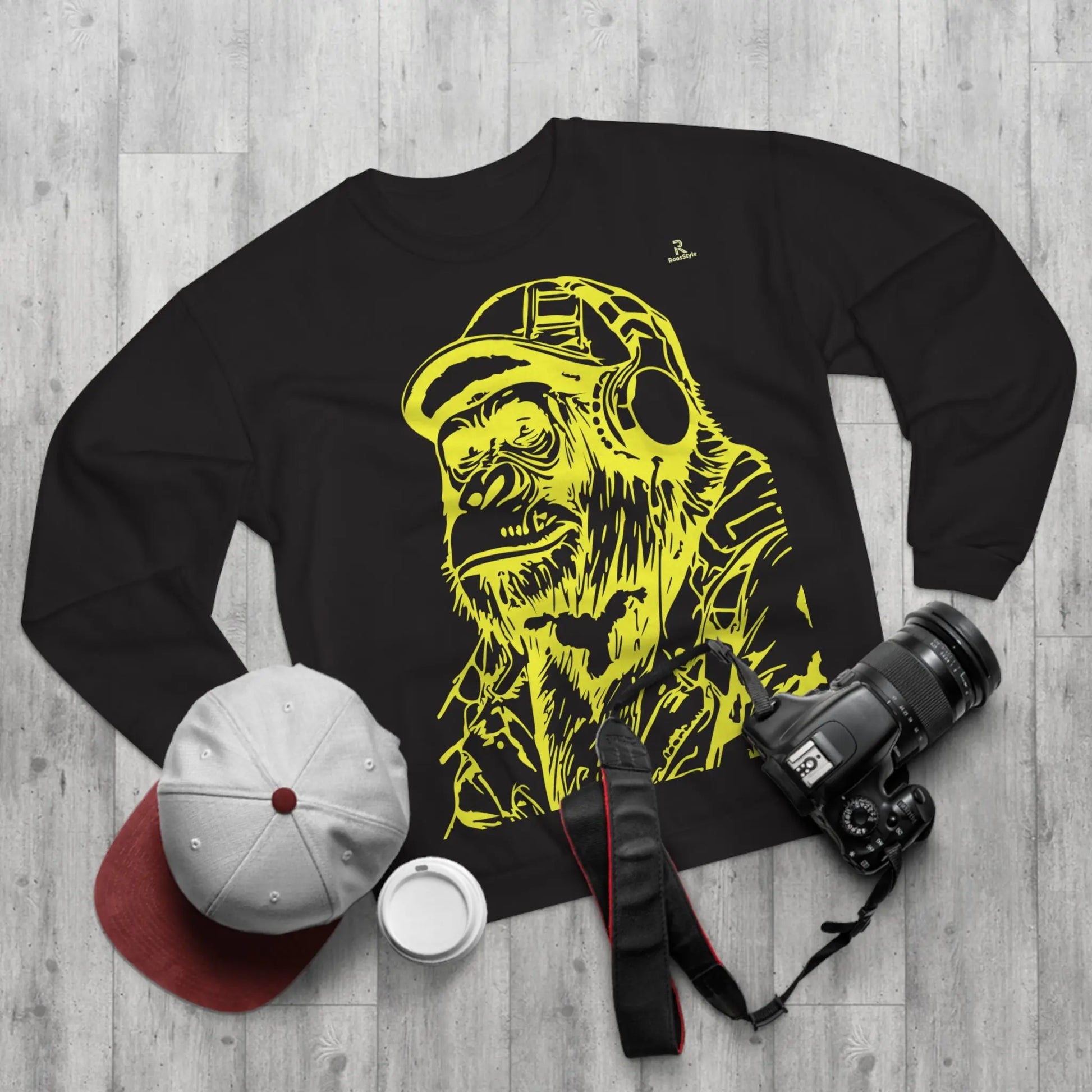 GORILLE MUSIC JAUNE   Sweatshirt (U.E) Printify