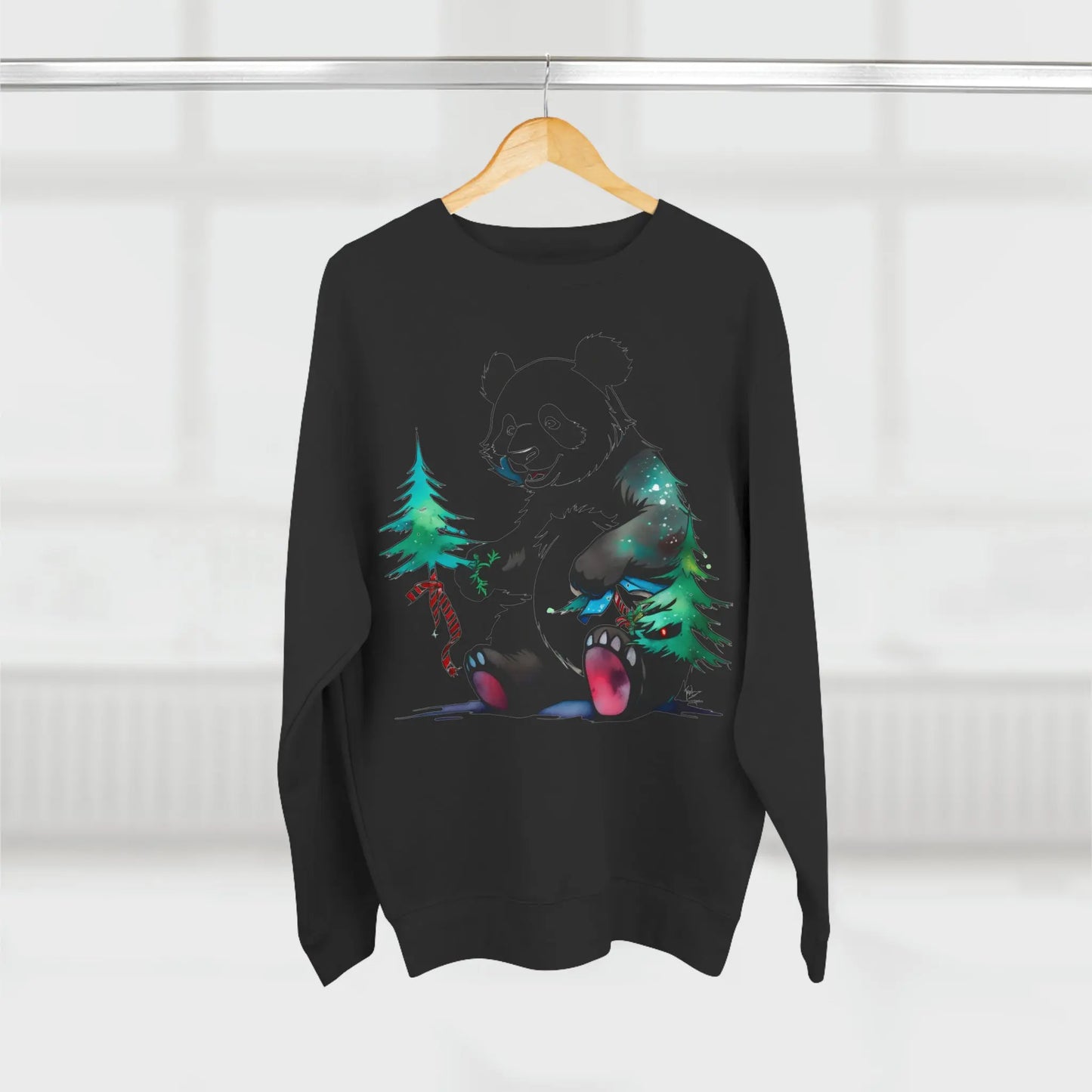 "La Magie des Fêtes : Le Panda et son Sapin" Sweatshirt (U.E) - RoosStyle Design
