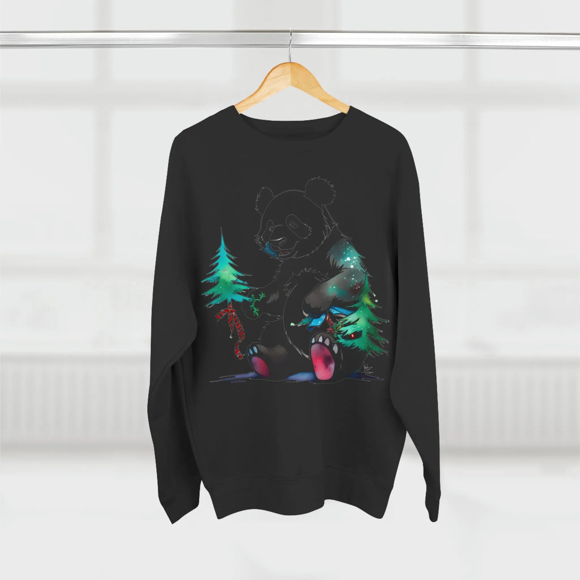 "La Magie des Fêtes : Le Panda et son Sapin" Sweatshirt (U.E) - RoosStyle Design