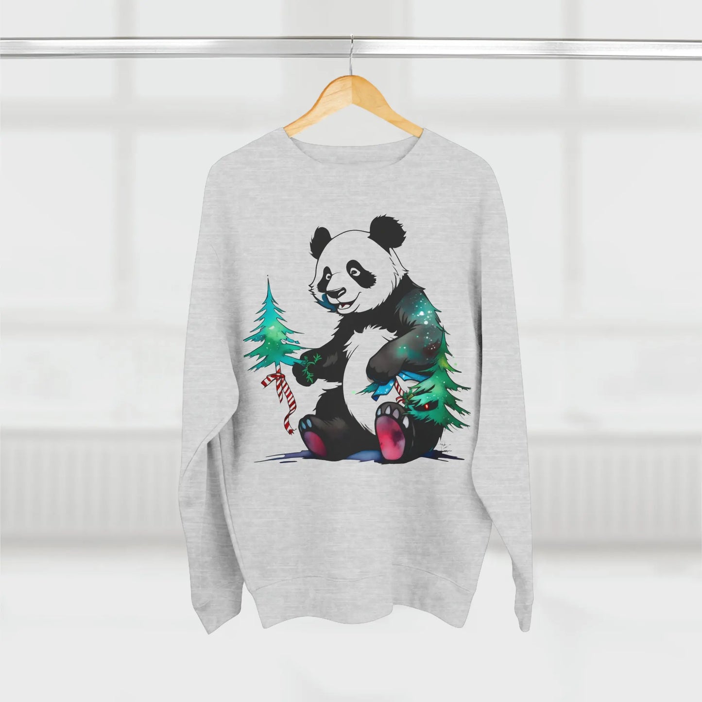 "La Magie des Fêtes : Le Panda et son Sapin" Sweatshirt (U.E) - RoosStyle Design