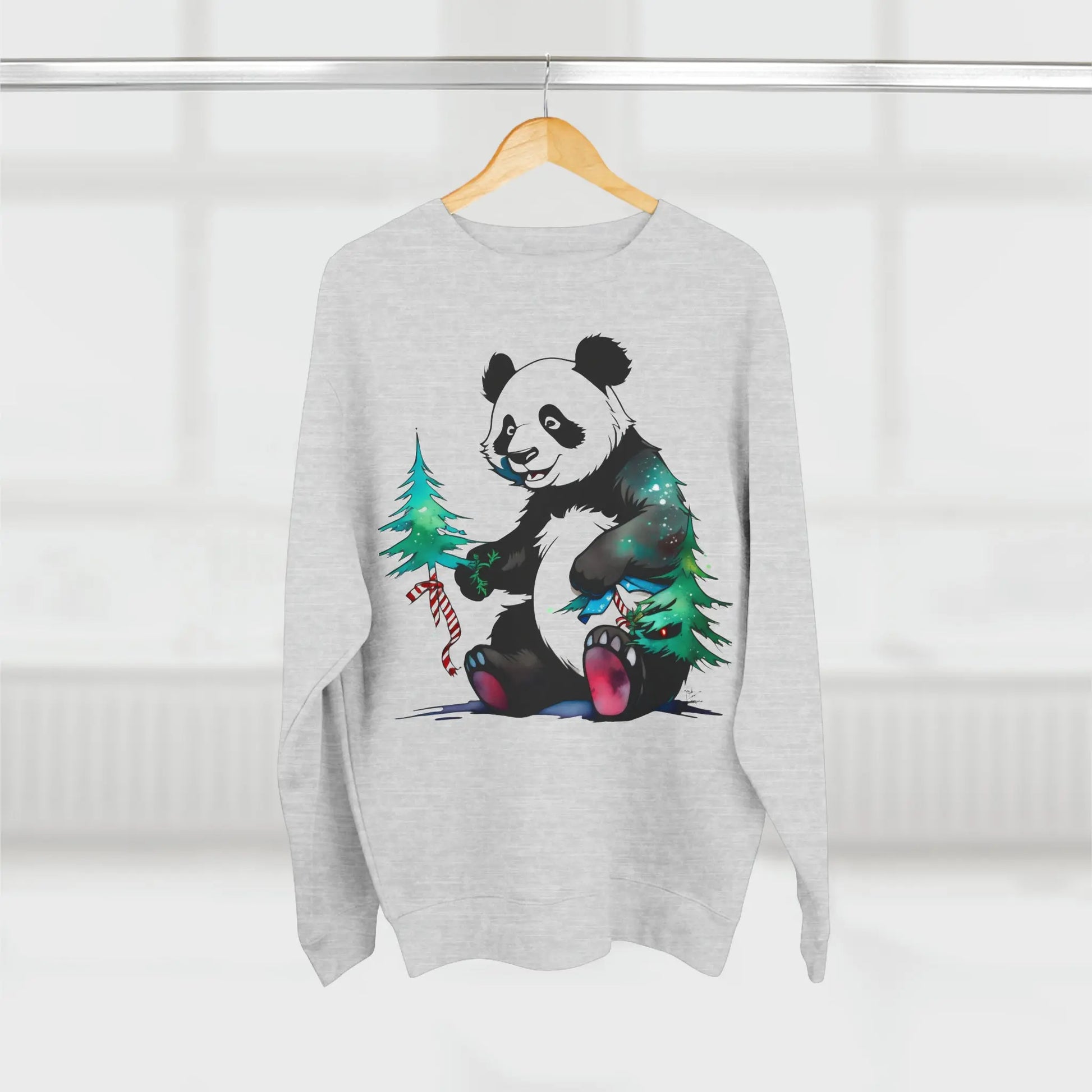"La Magie des Fêtes : Le Panda et son Sapin" Sweatshirt (U.E) - RoosStyle Design