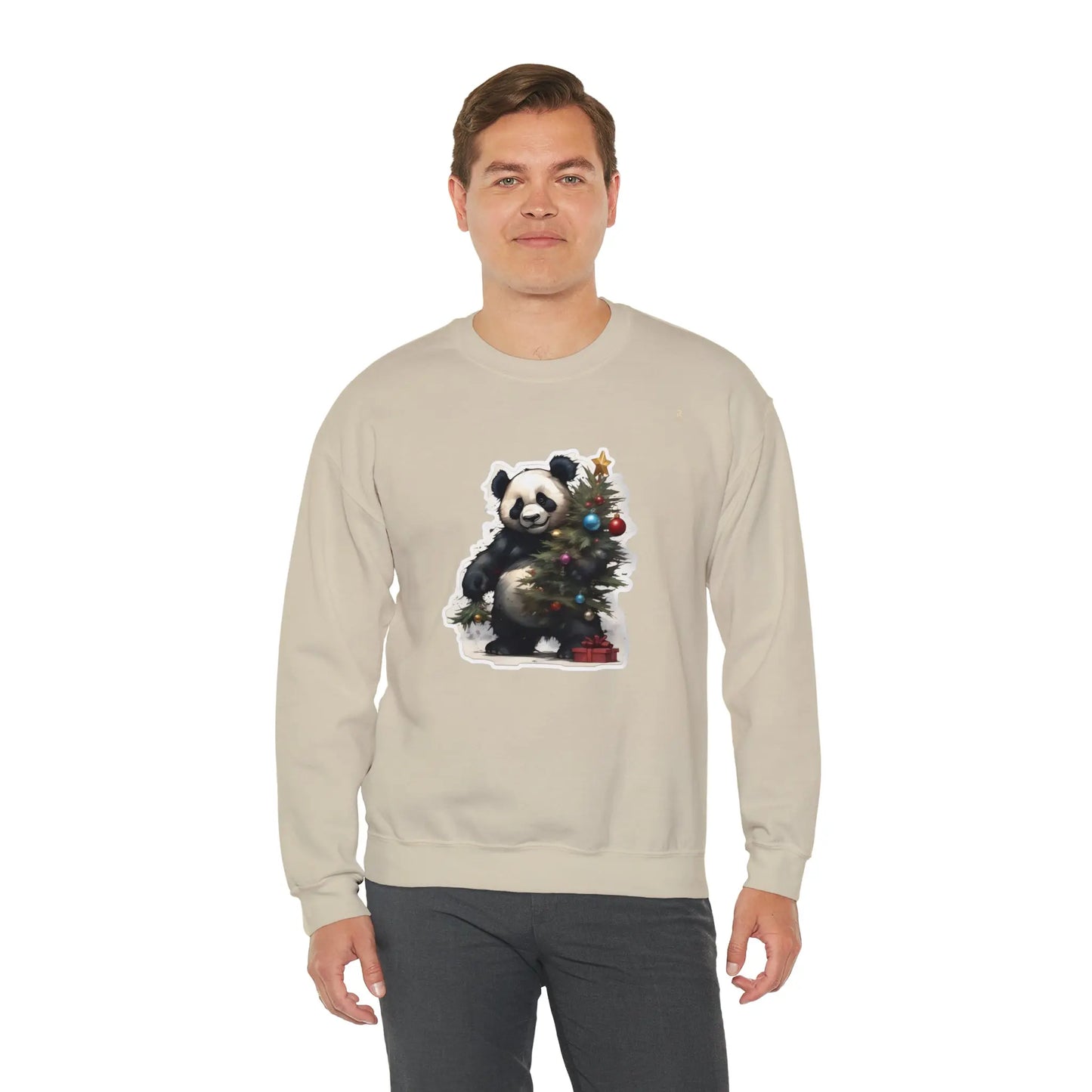 "La Magie des Fêtes : Le Panda et son Sapin" Sweatshirt(U.E) - RoosStyle Design