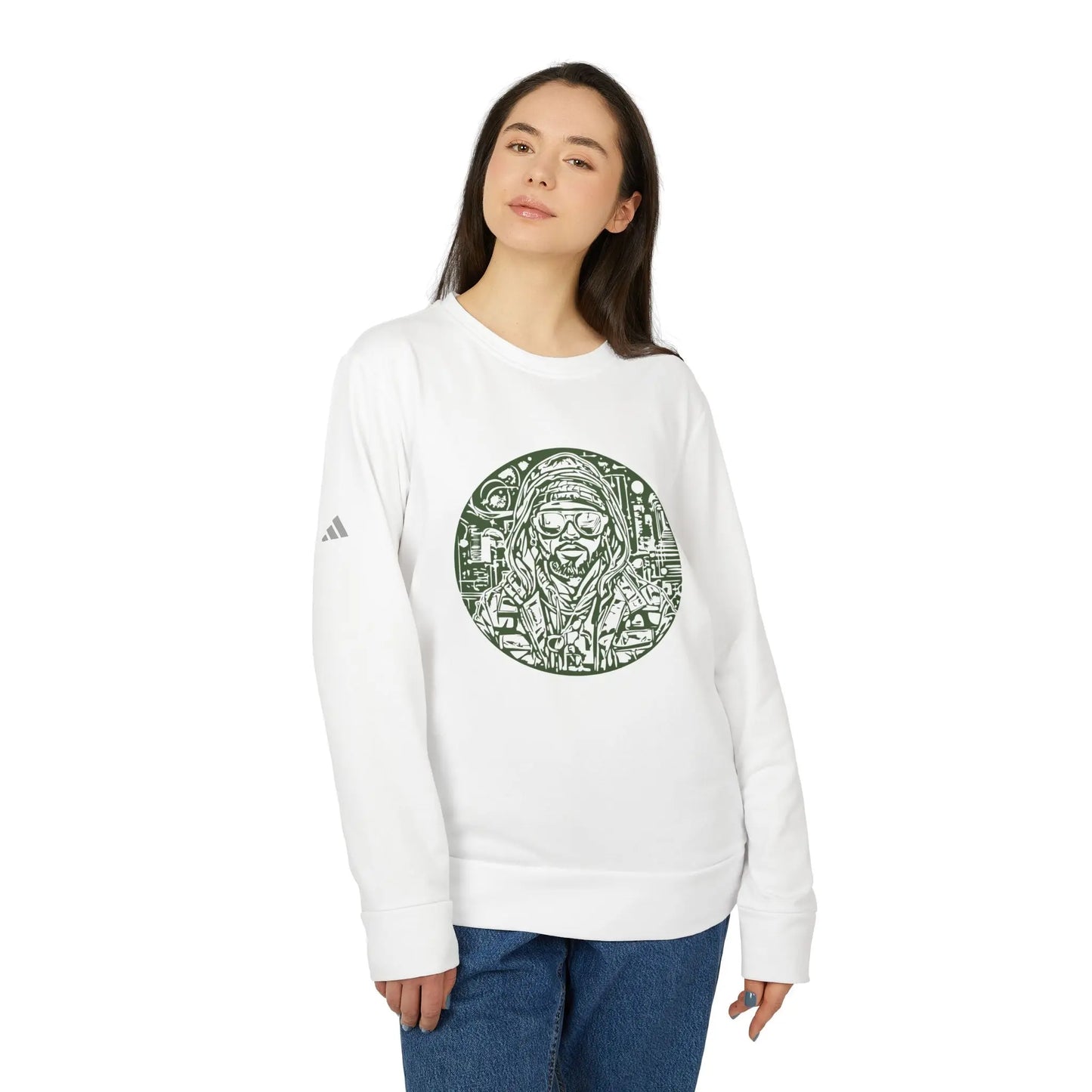 Mystic Man Circle Hoodie custom adidas® Sweatshirt green (U.S) Printify