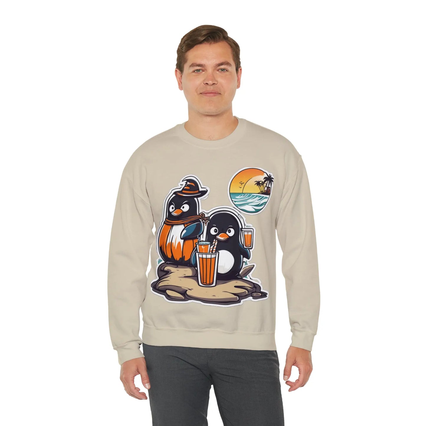 T-shirt "Penguin on the beach in summer" (U.S) - RoosStyle Design