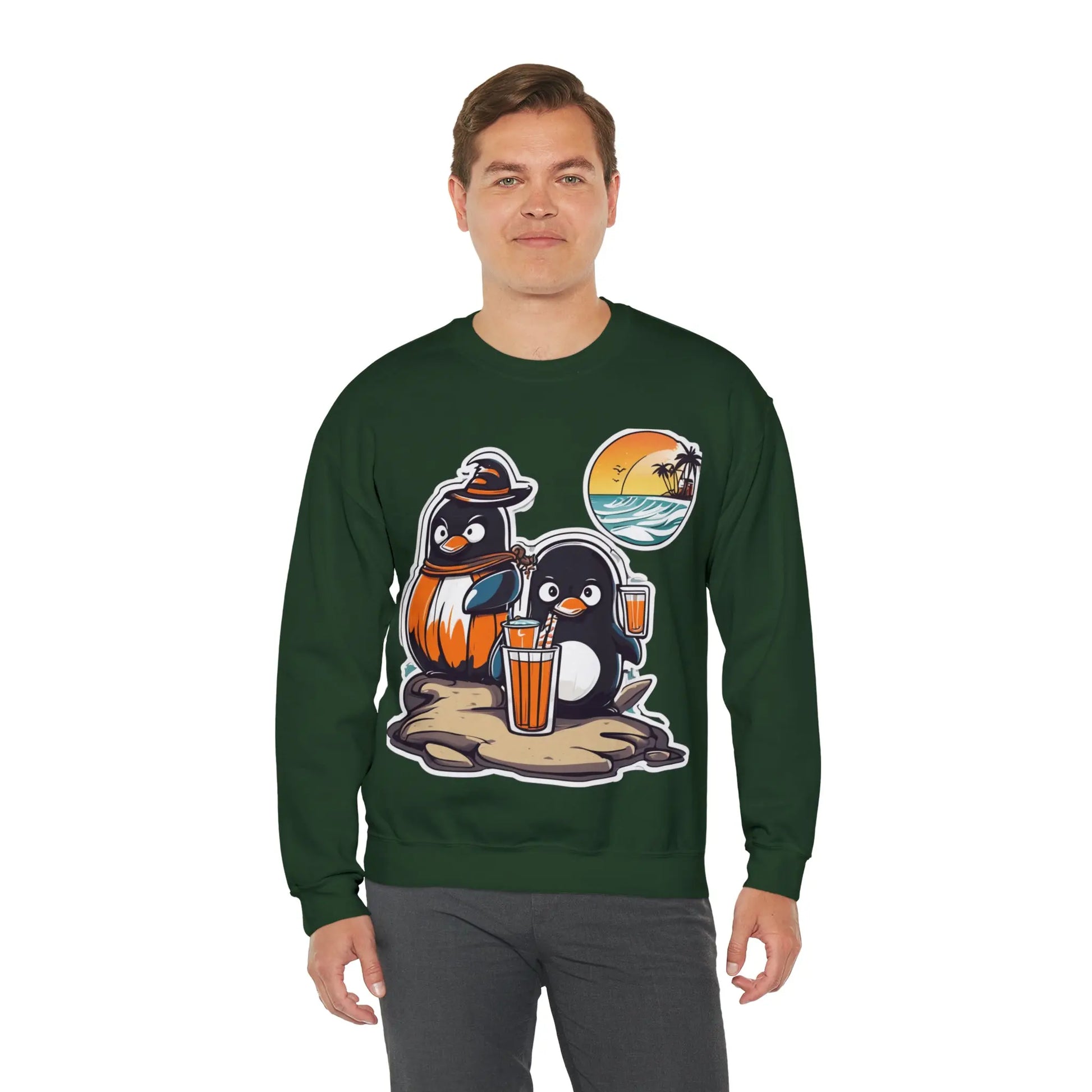 T-shirt "Penguin on the beach in summer" (U.S) - RoosStyle Design