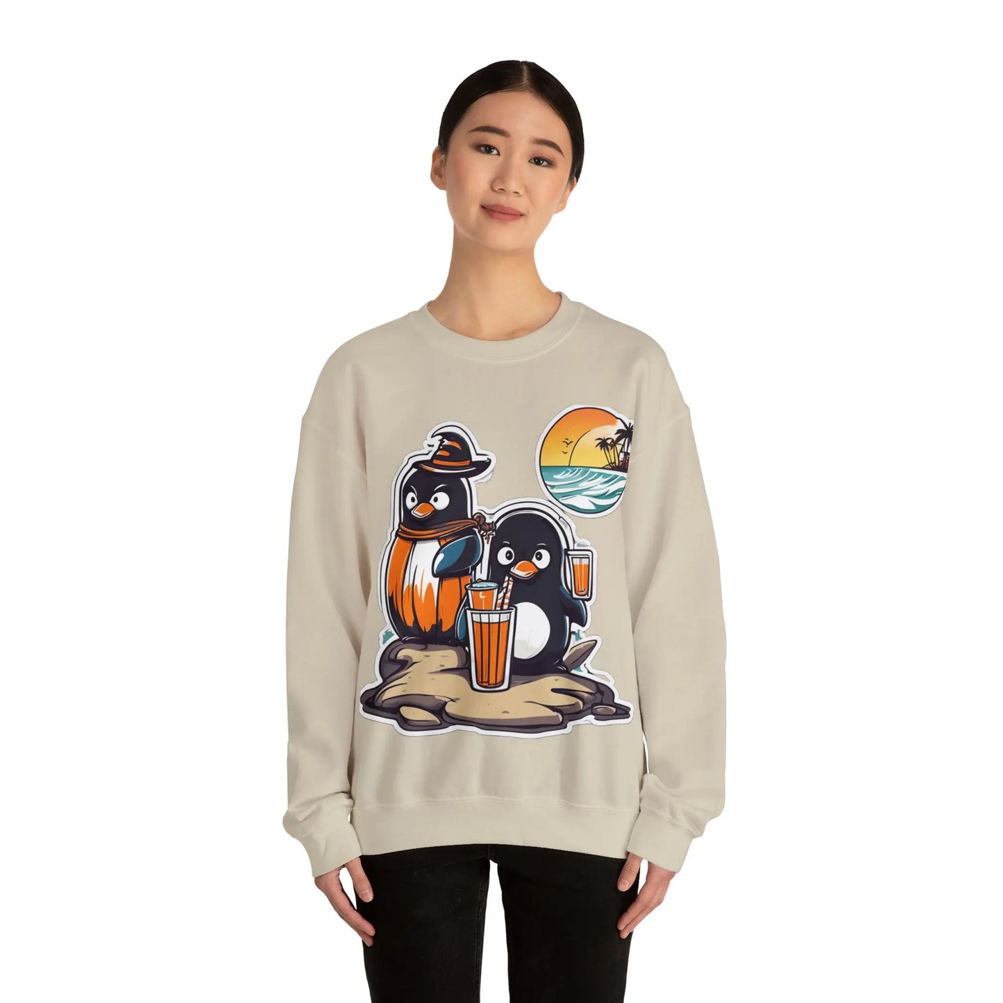 T-shirt "Penguin on the beach in summer" (U.S) - RoosStyle Design