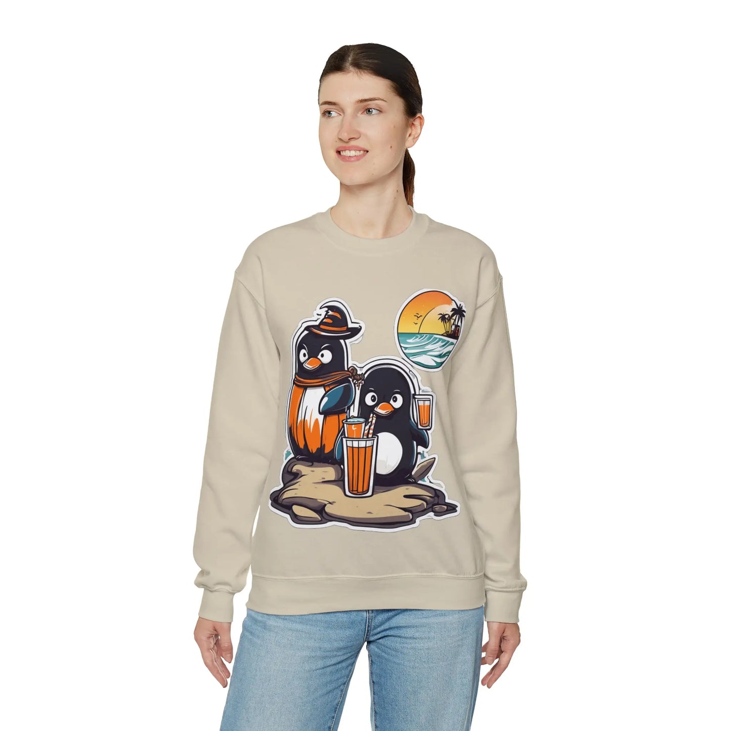 T-shirt "Penguin on the beach in summer" (U.S) - RoosStyle Design