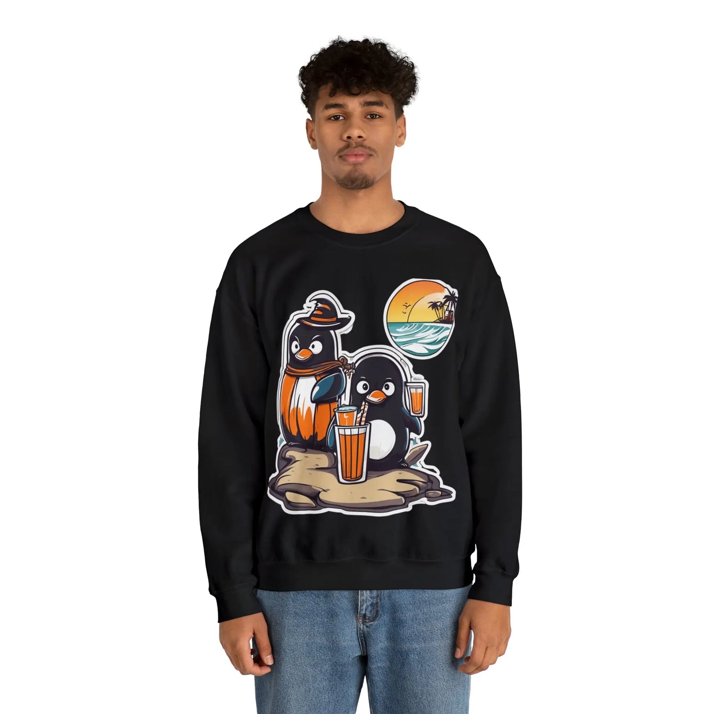 T-shirt "Penguin on the beach in summer" (U.S) - RoosStyle Design