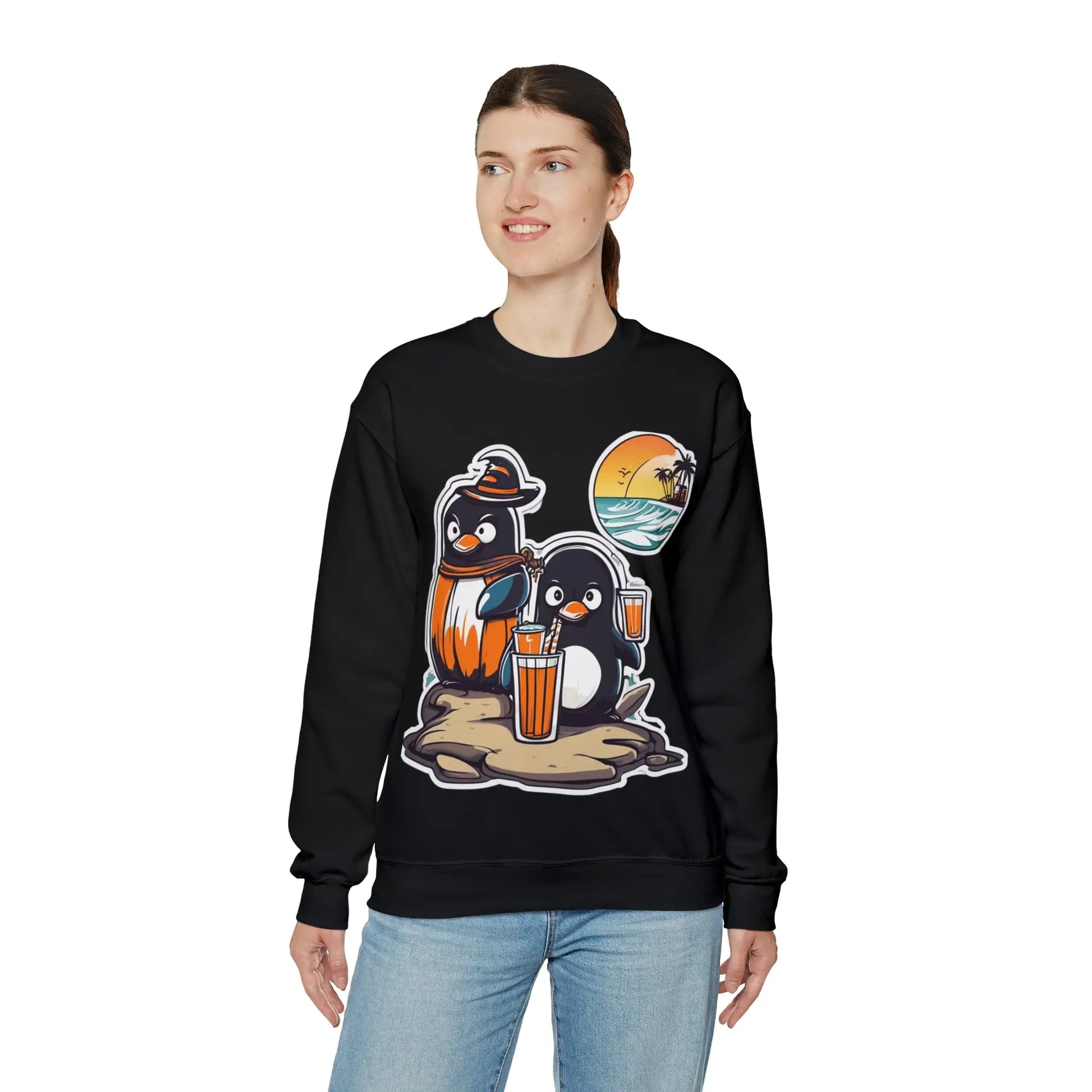 T-shirt "Penguin on the beach in summer" (U.S) - RoosStyle Design