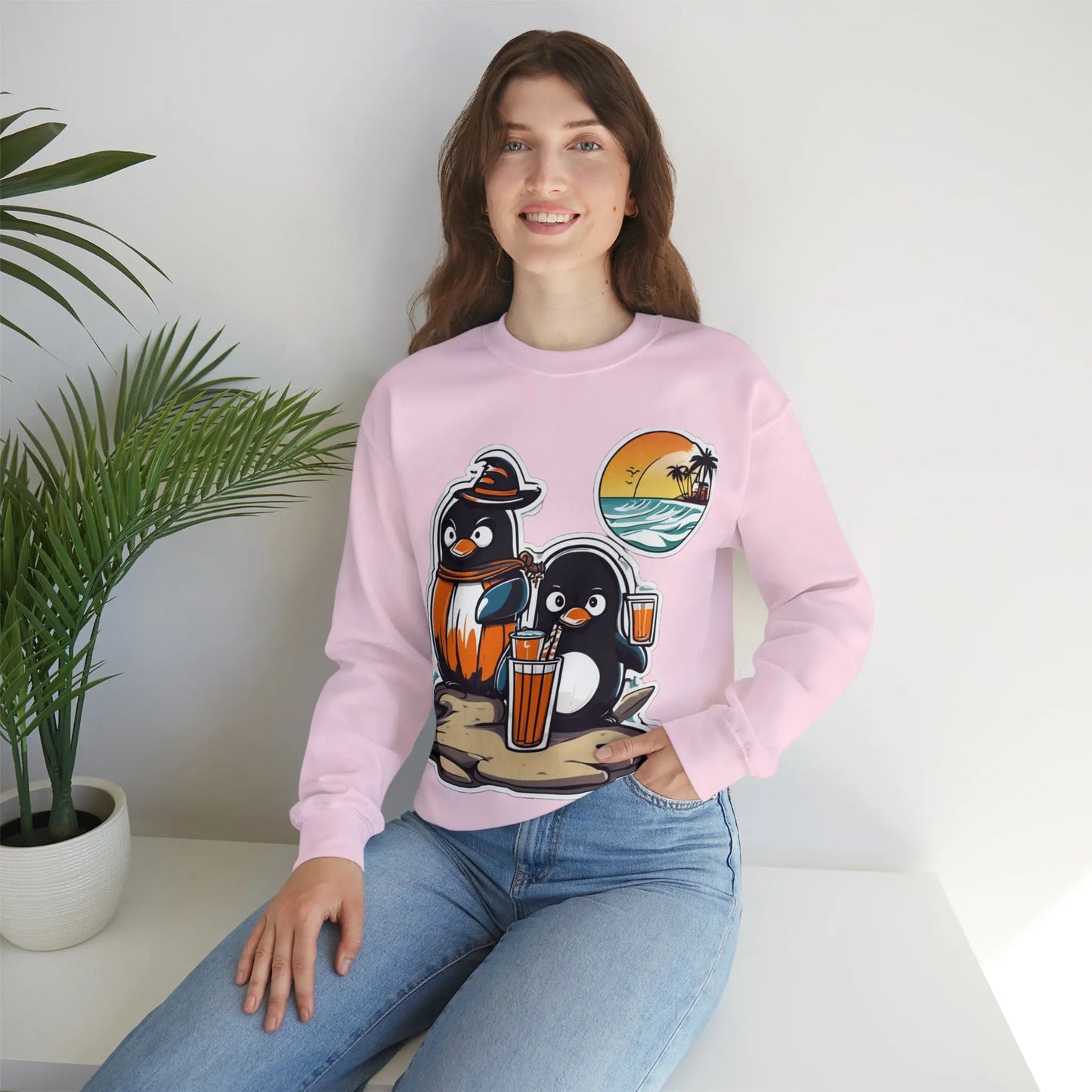 T-shirt "Penguin on the beach in summer" (U.S) - RoosStyle Design