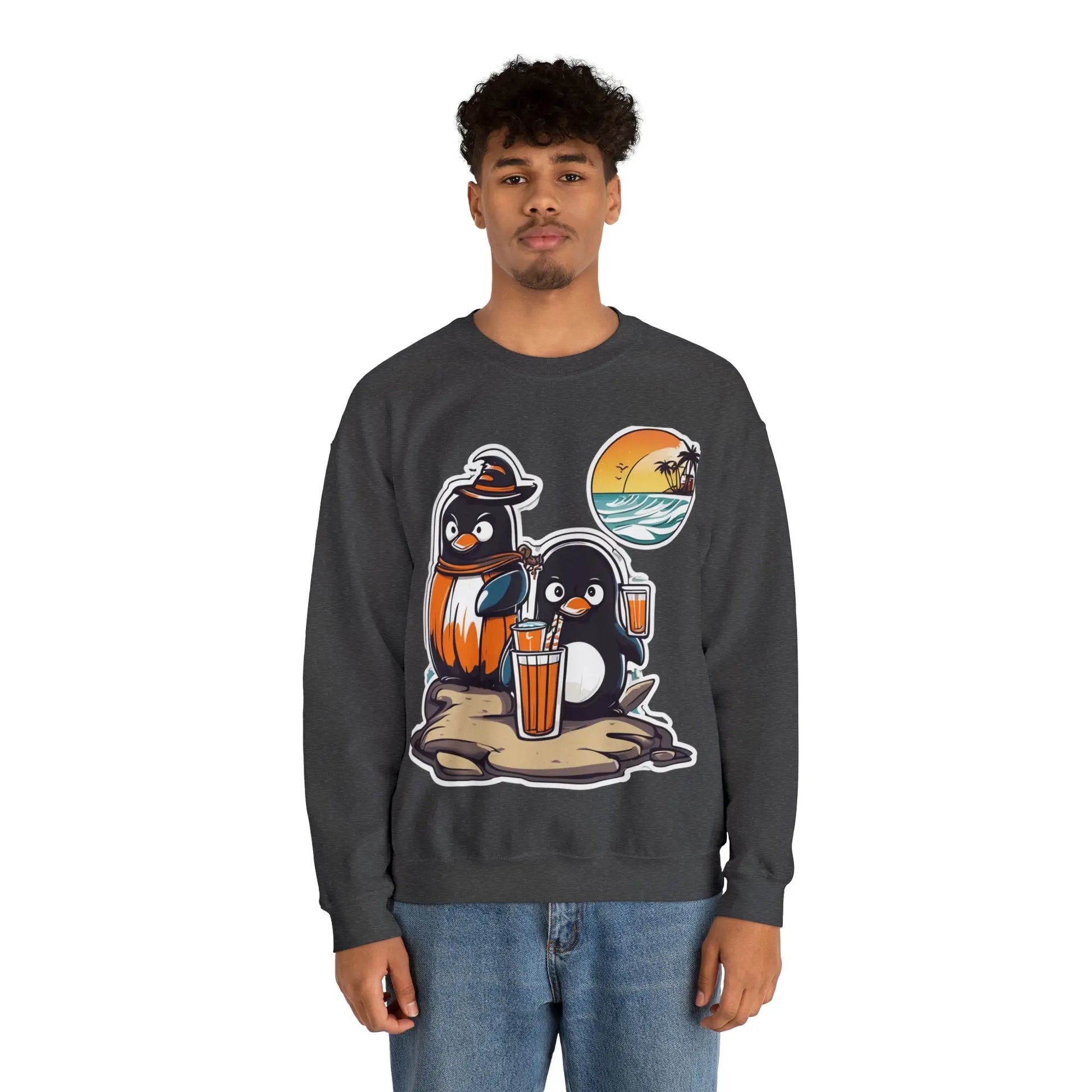 T-shirt "Penguin on the beach in summer" (U.S) - RoosStyle Design