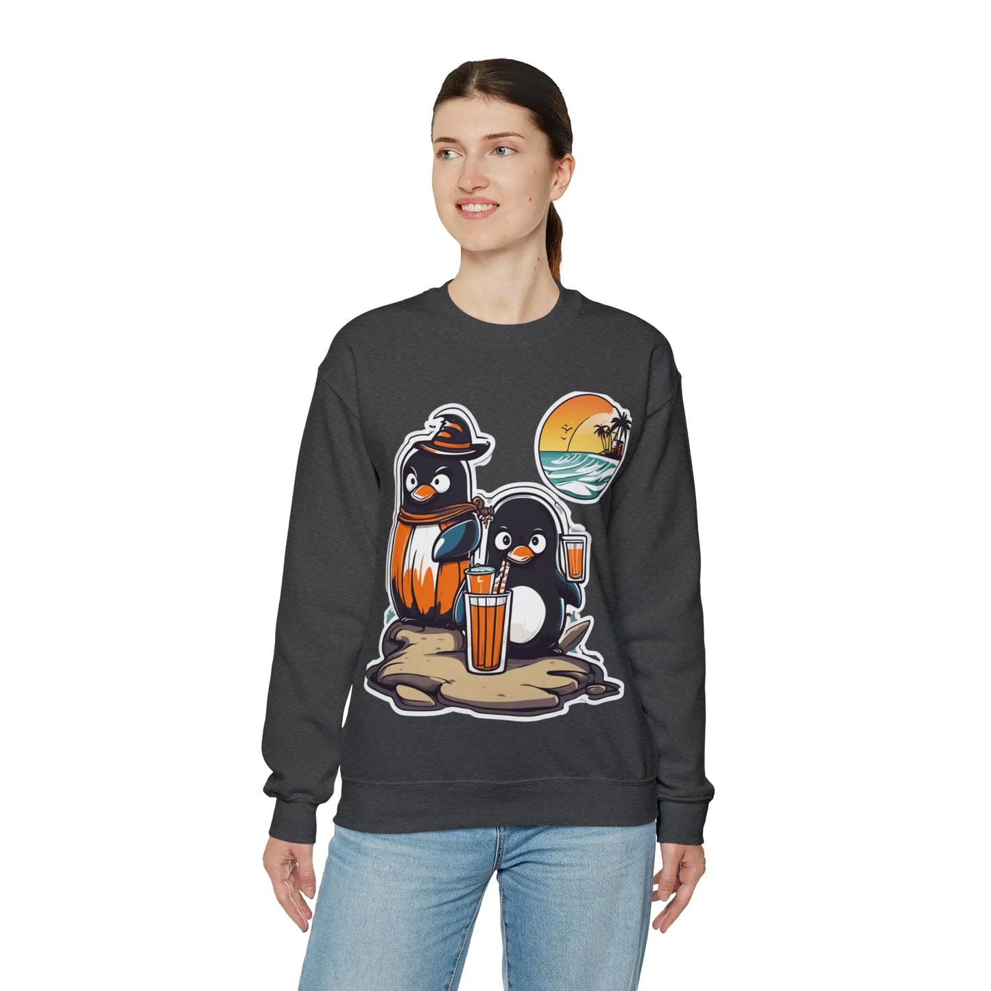 T-shirt "Penguin on the beach in summer" (U.S) - RoosStyle Design