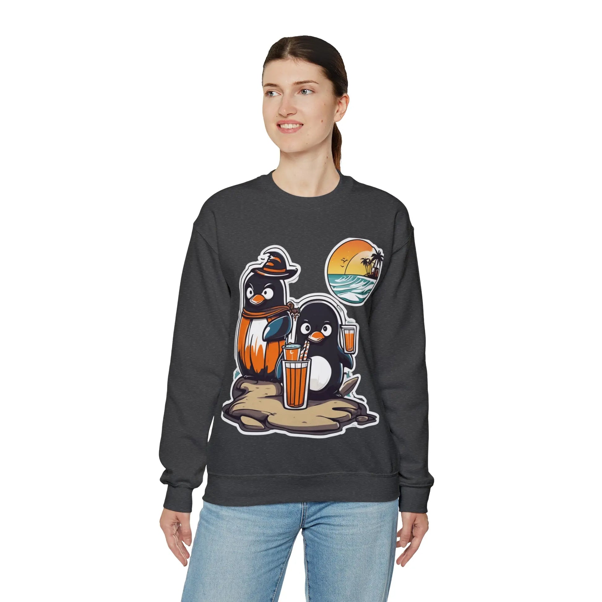 T-shirt "Penguin on the beach in summer" (U.S) - RoosStyle Design