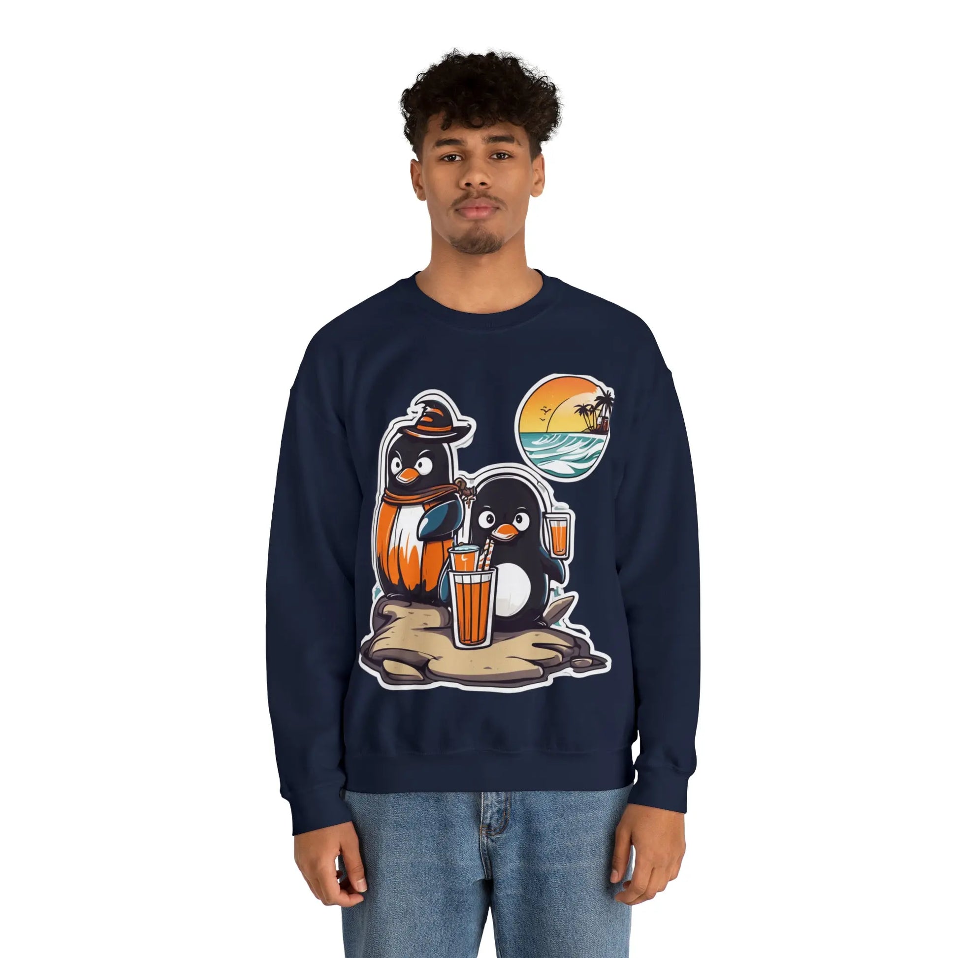 T-shirt "Penguin on the beach in summer" (U.S) - RoosStyle Design