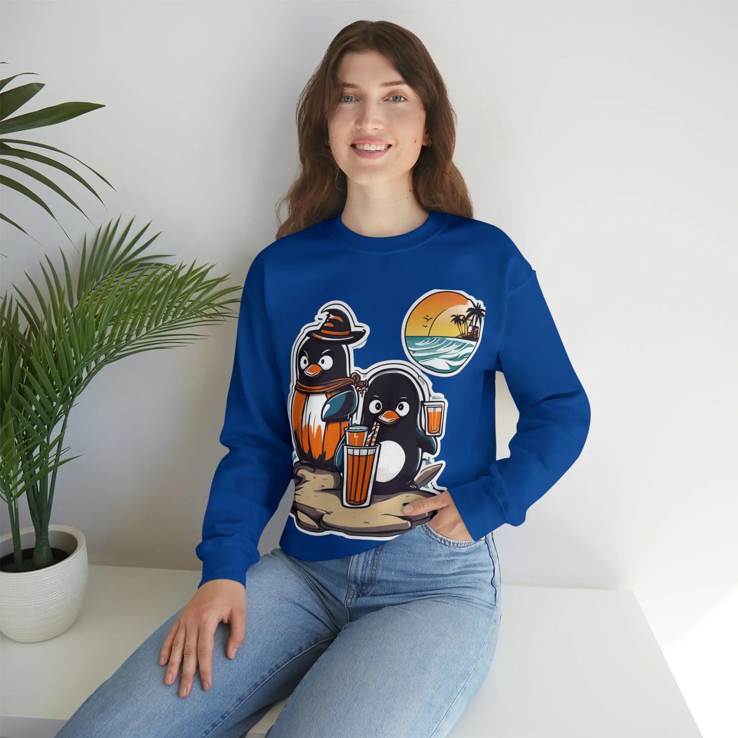 T-shirt "Penguin on the beach in summer" (U.S) - RoosStyle Design