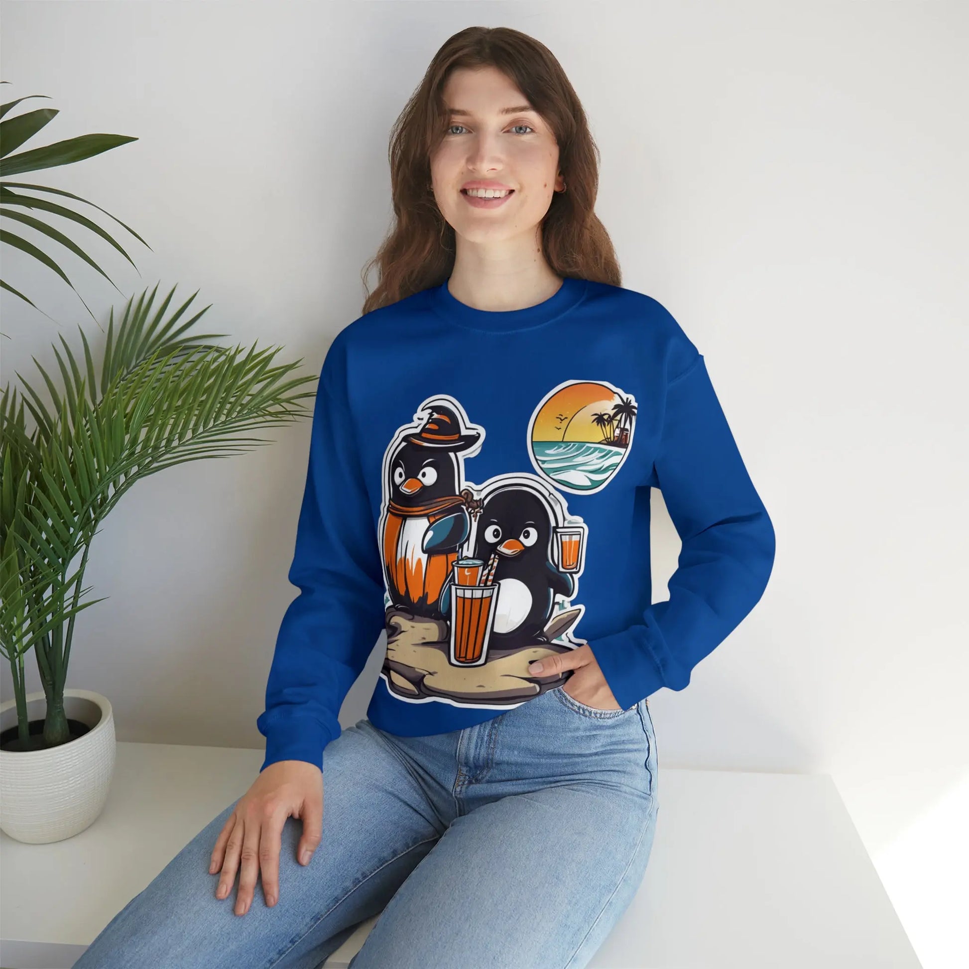 T-shirt "Penguin on the beach in summer" (U.S) - RoosStyle Design