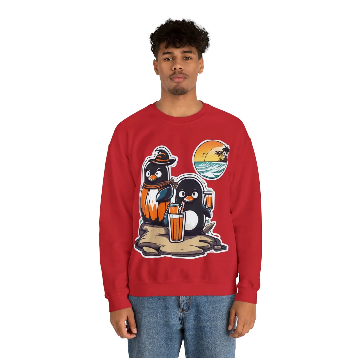 T-shirt "Penguin on the beach in summer" (U.S) - RoosStyle Design