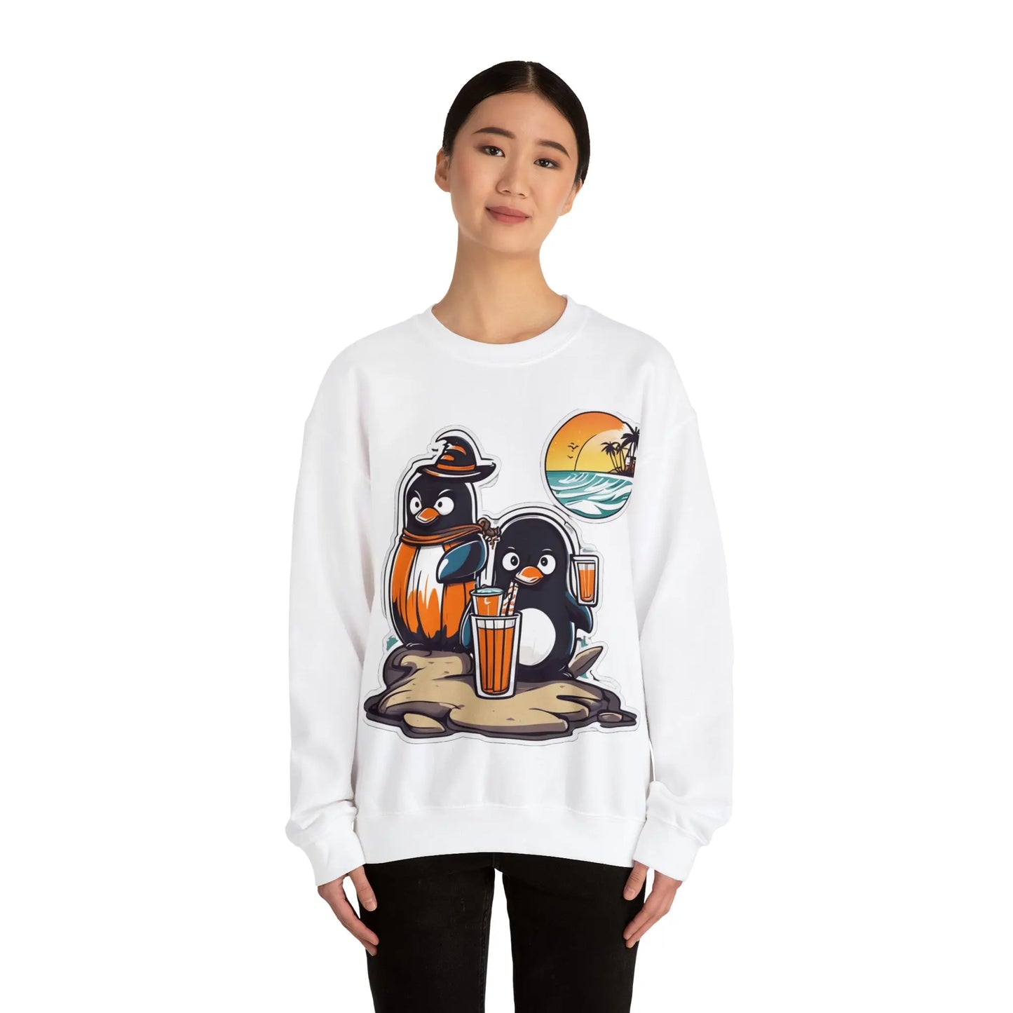 T-shirt "Penguin on the beach in summer" (U.S) - RoosStyle Design