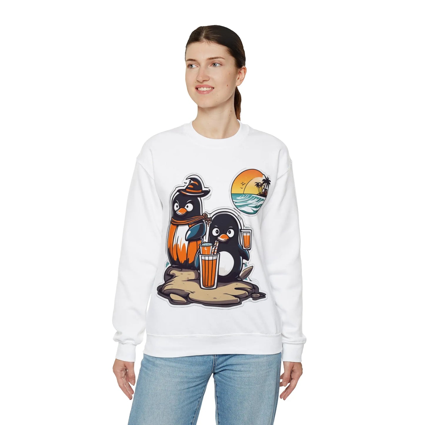 T-shirt "Penguin on the beach in summer" (U.S) - RoosStyle Design