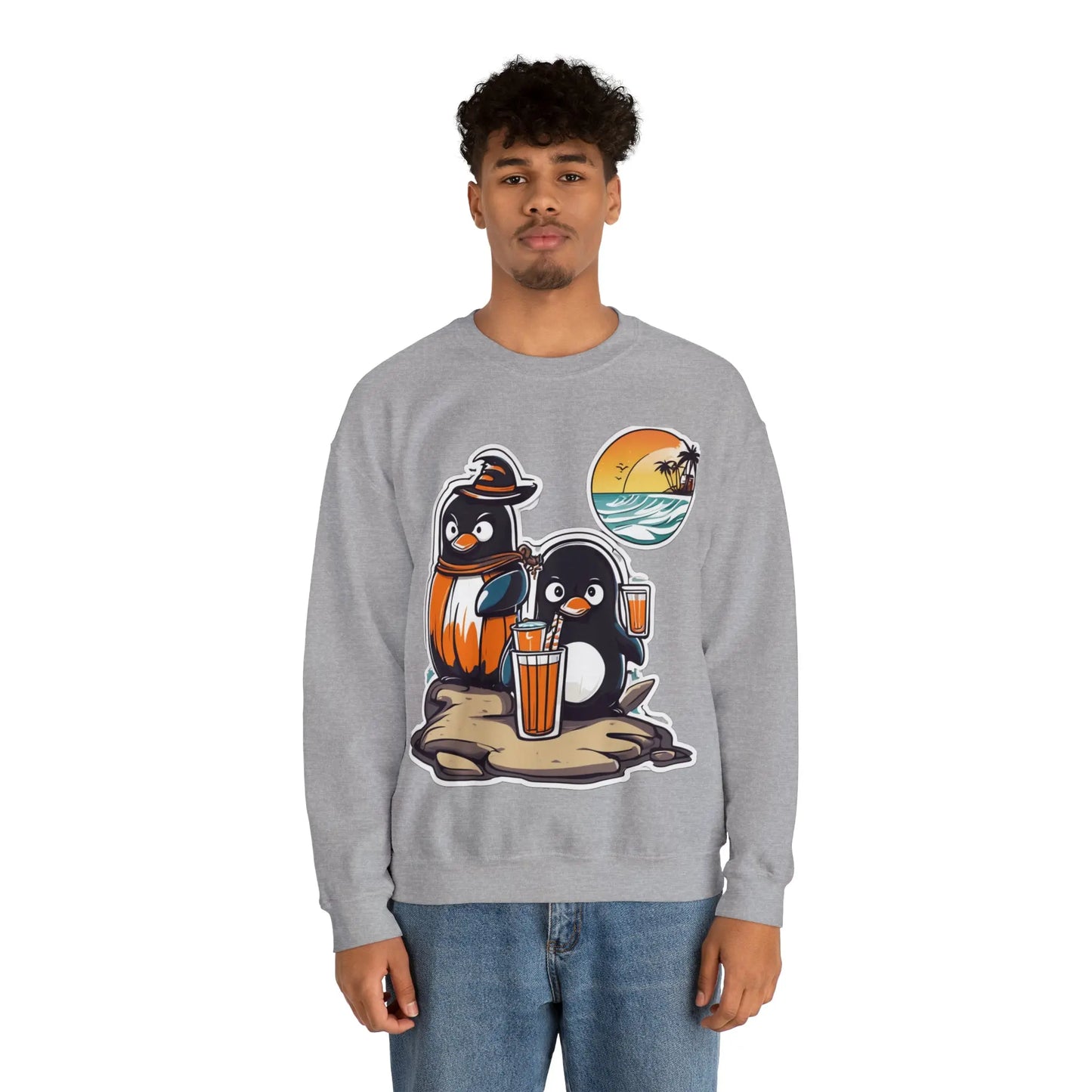 T-shirt "Penguin on the beach in summer" (U.S) - RoosStyle Design