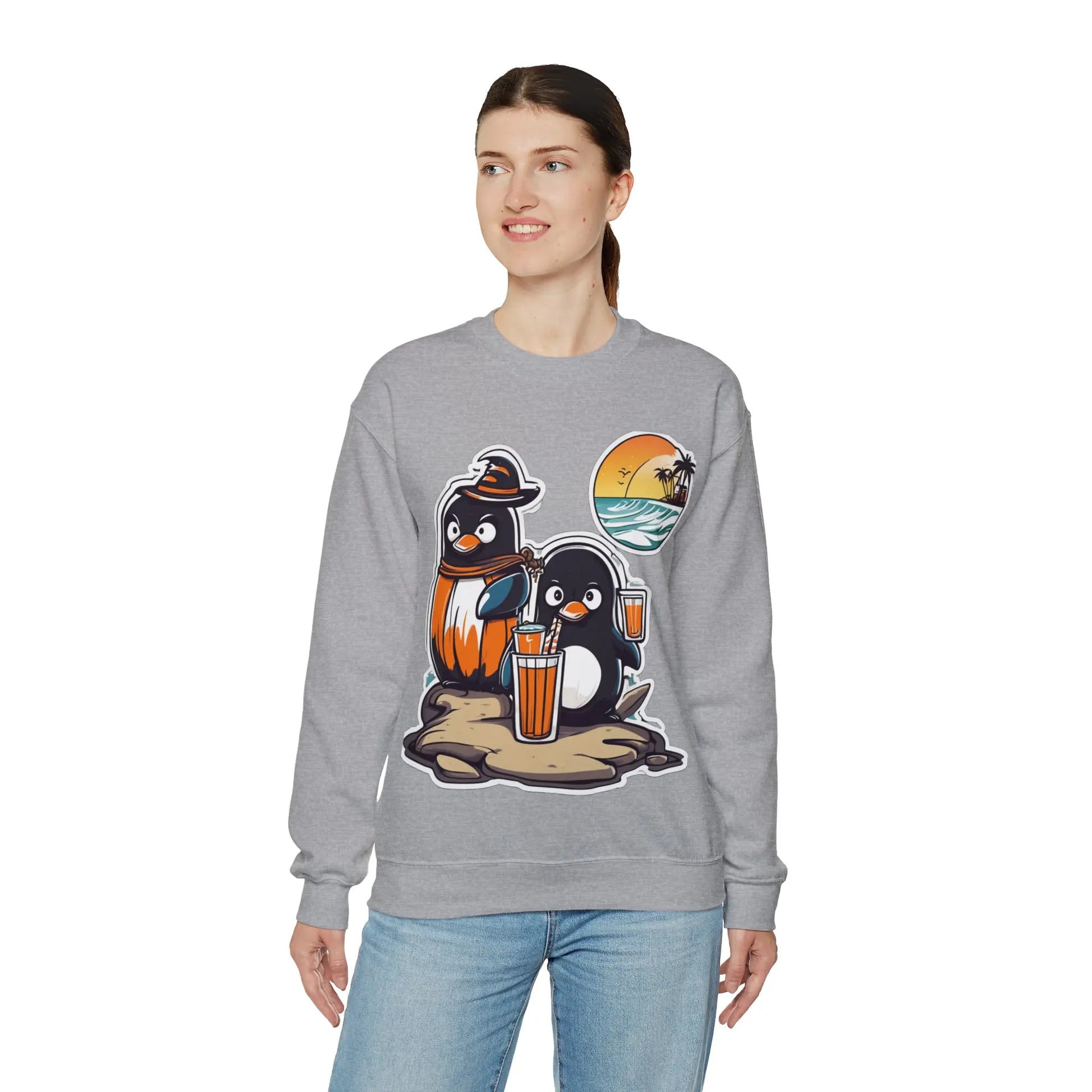 T-shirt "Penguin on the beach in summer" (U.S) - RoosStyle Design