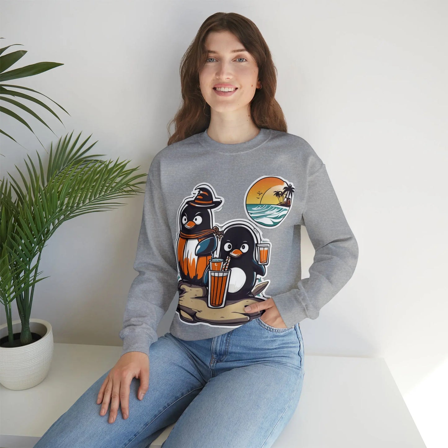 T-shirt "Penguin on the beach in summer" (U.S) - RoosStyle Design