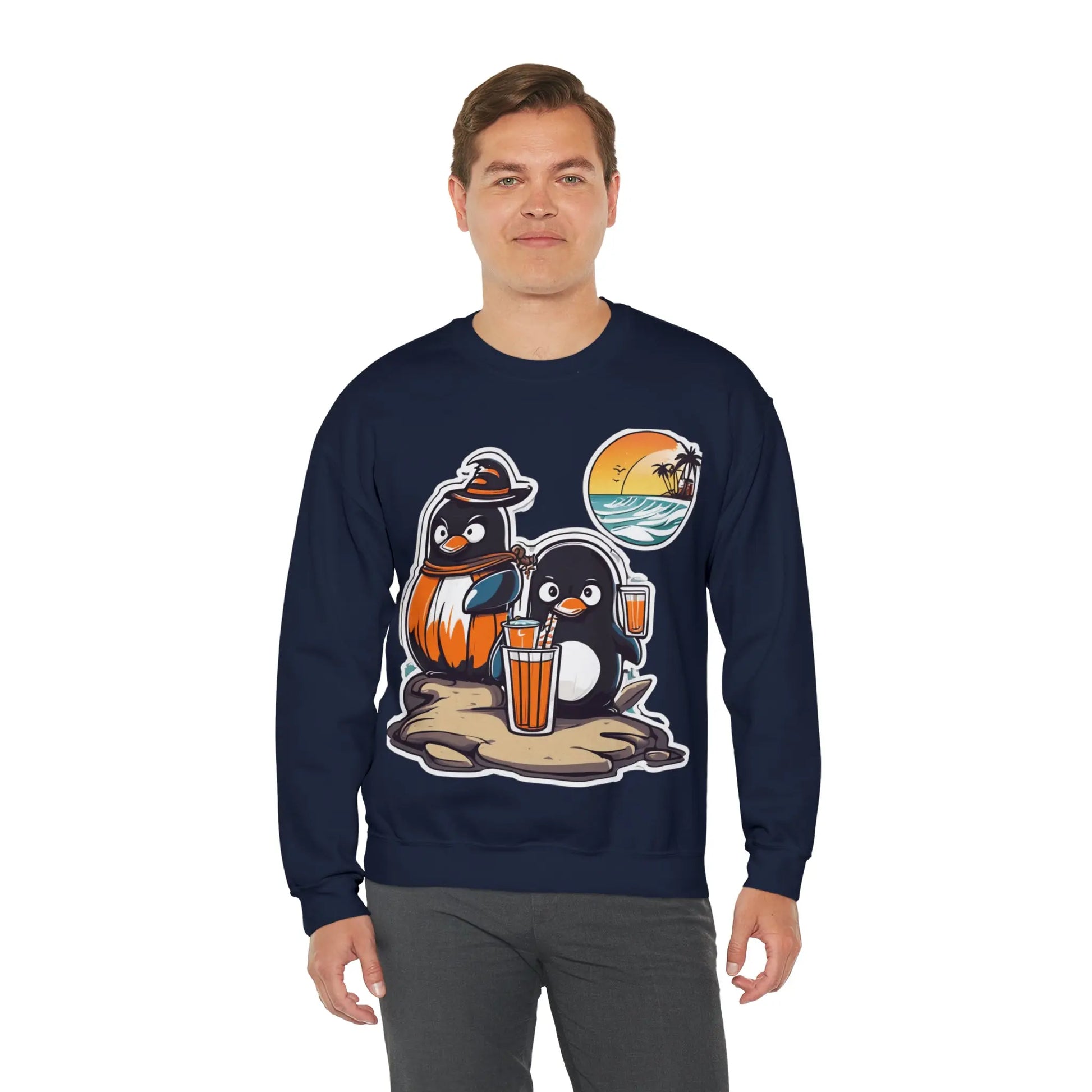 T-shirt "Penguin on the beach in summer" (U.S) - RoosStyle Design