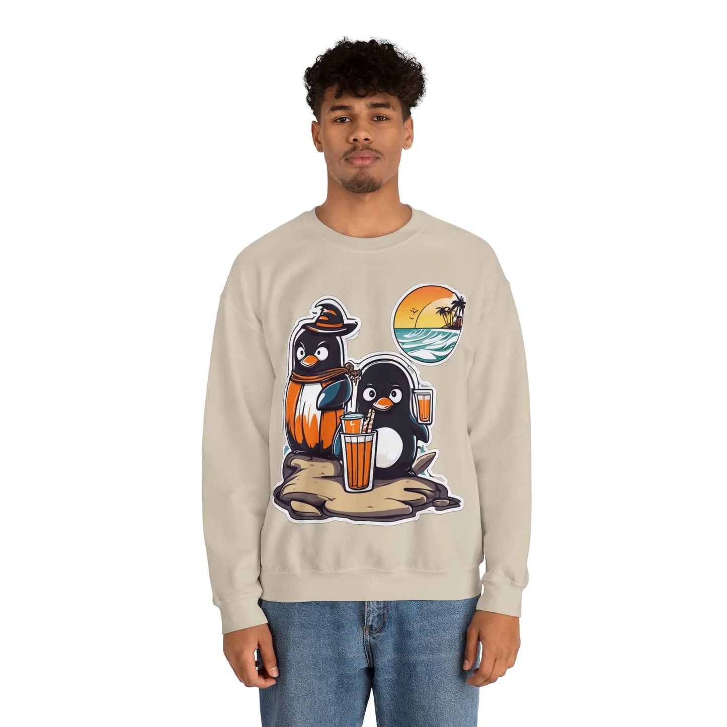 T-shirt "Penguin on the beach in summer" (U.S) - RoosStyle Design