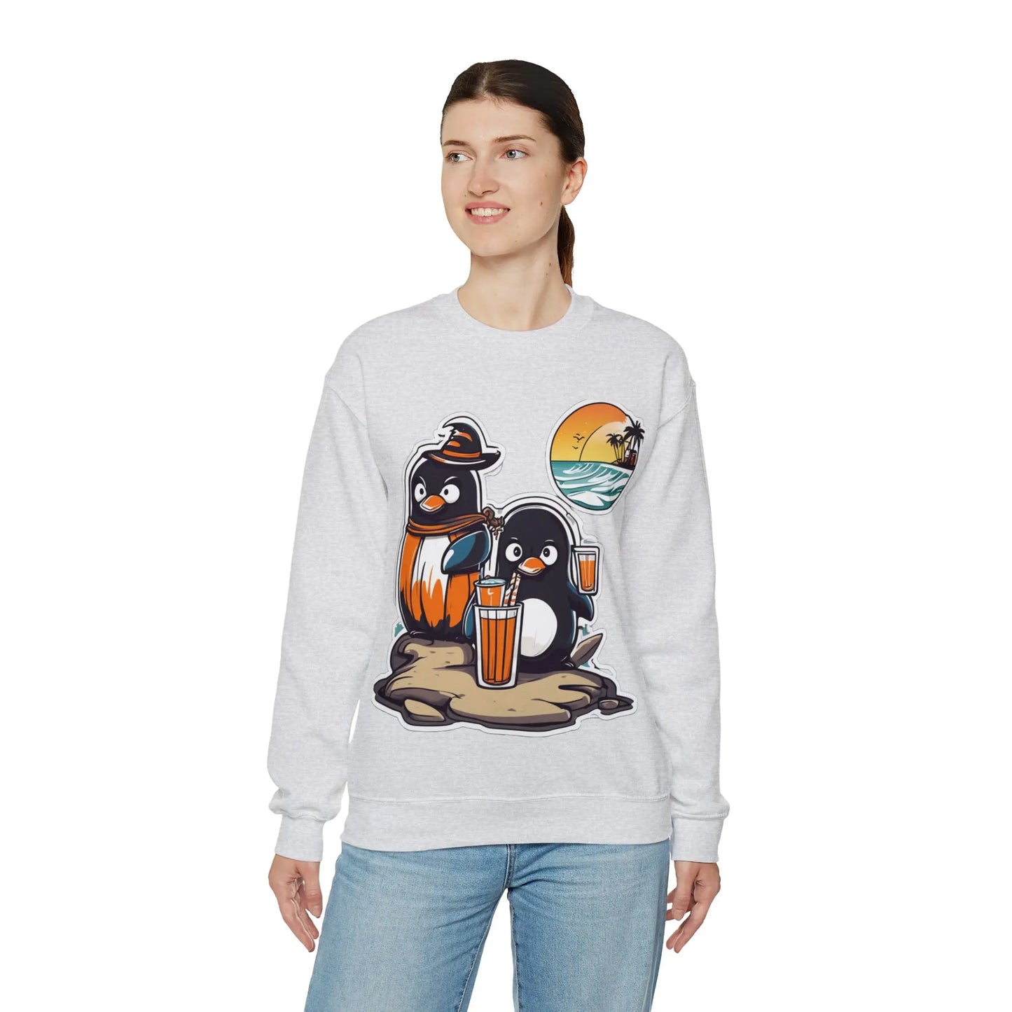 T-shirt "Penguin on the beach in summer" (U.S) - RoosStyle Design