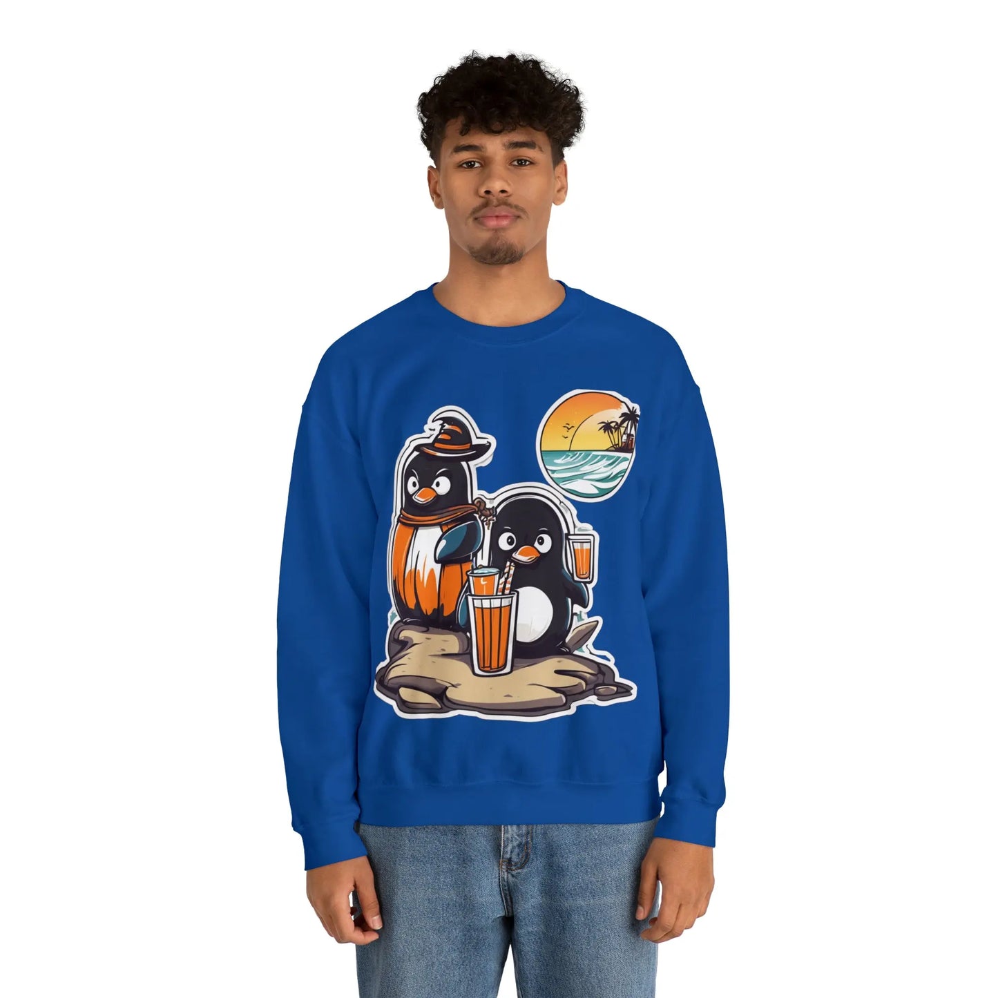 T-shirt "Penguin on the beach in summer" (U.S) - RoosStyle Design