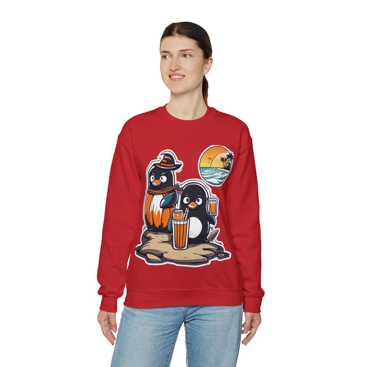 T-shirt "Penguin on the beach in summer" (U.S) - RoosStyle Design