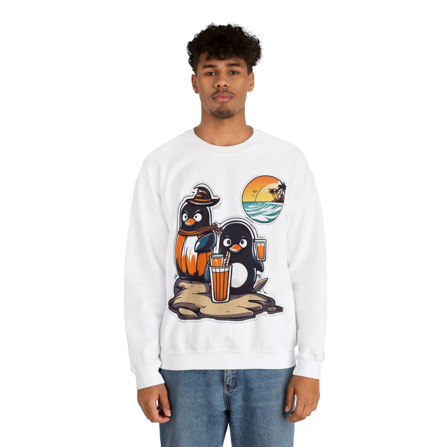 T-shirt "Penguin on the beach in summer" (U.S) - RoosStyle Design