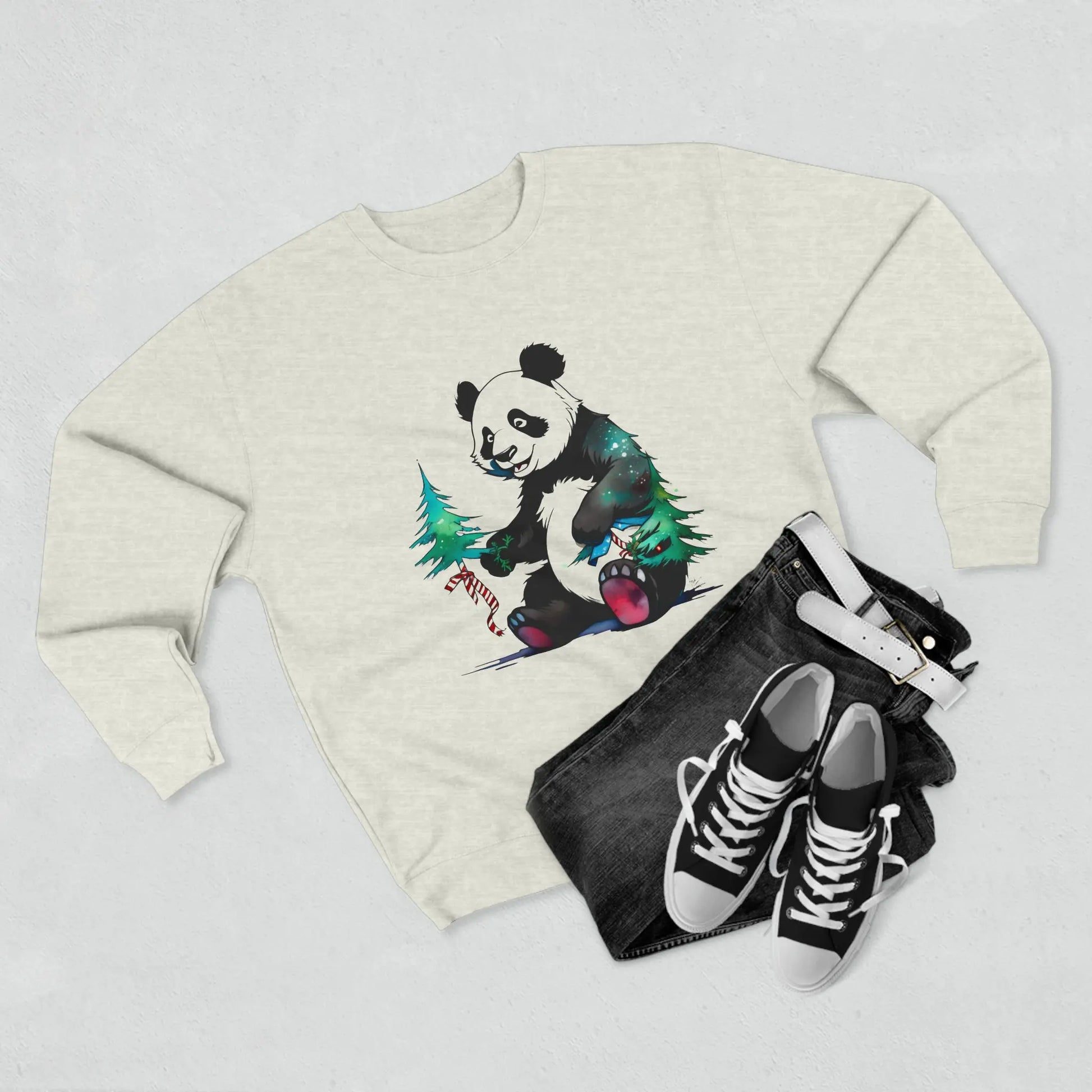 "The Magic of the Holidays: The Panda and its Fir" Sweatshirt (U.S) - RoosStyle Design