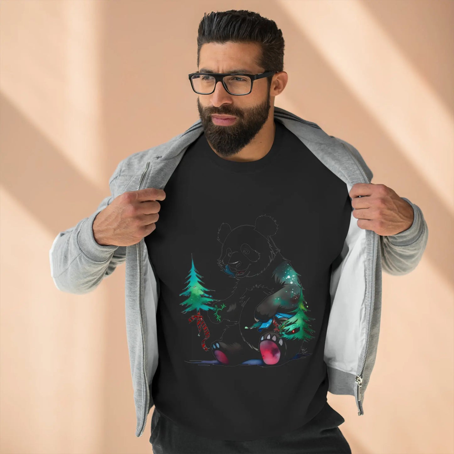 "The Magic of the Holidays: The Panda and its Fir" Sweatshirt (U.S) - RoosStyle Design