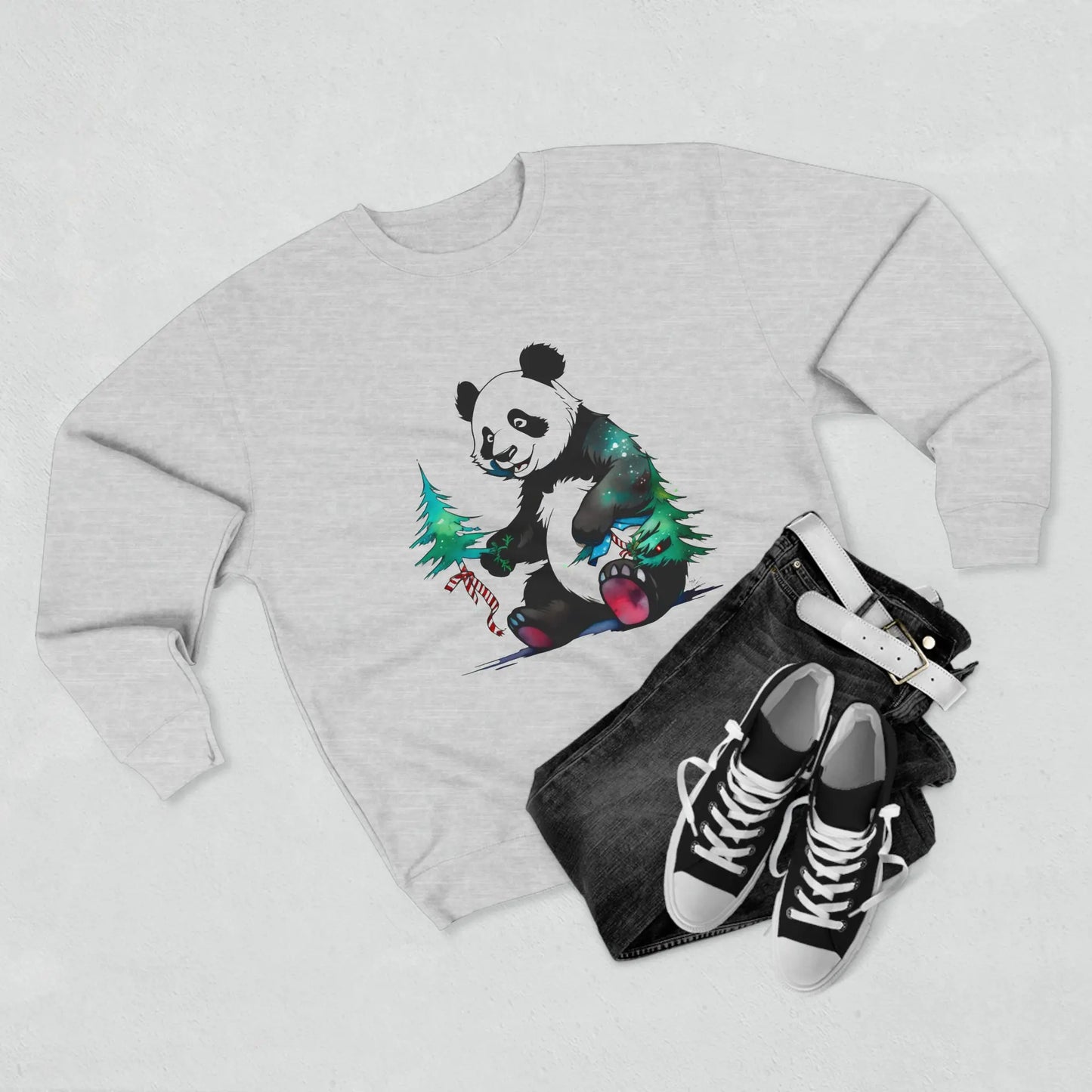 "The Magic of the Holidays: The Panda and its Fir" Sweatshirt (U.S) - RoosStyle Design