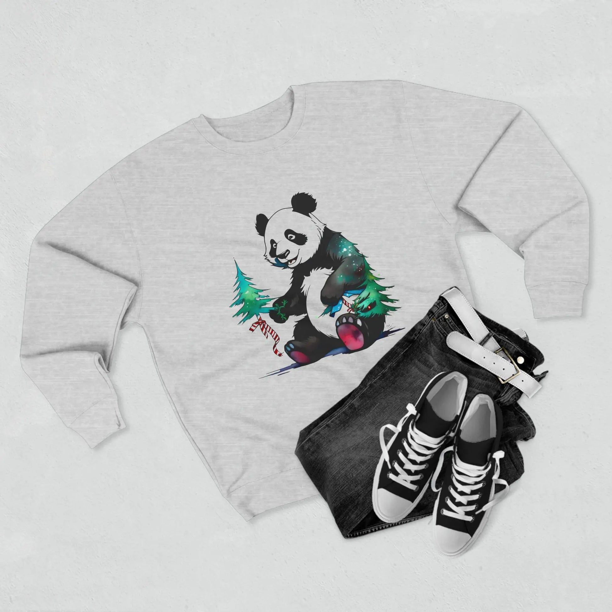 "The Magic of the Holidays: The Panda and its Fir" Sweatshirt (U.S) - RoosStyle Design
