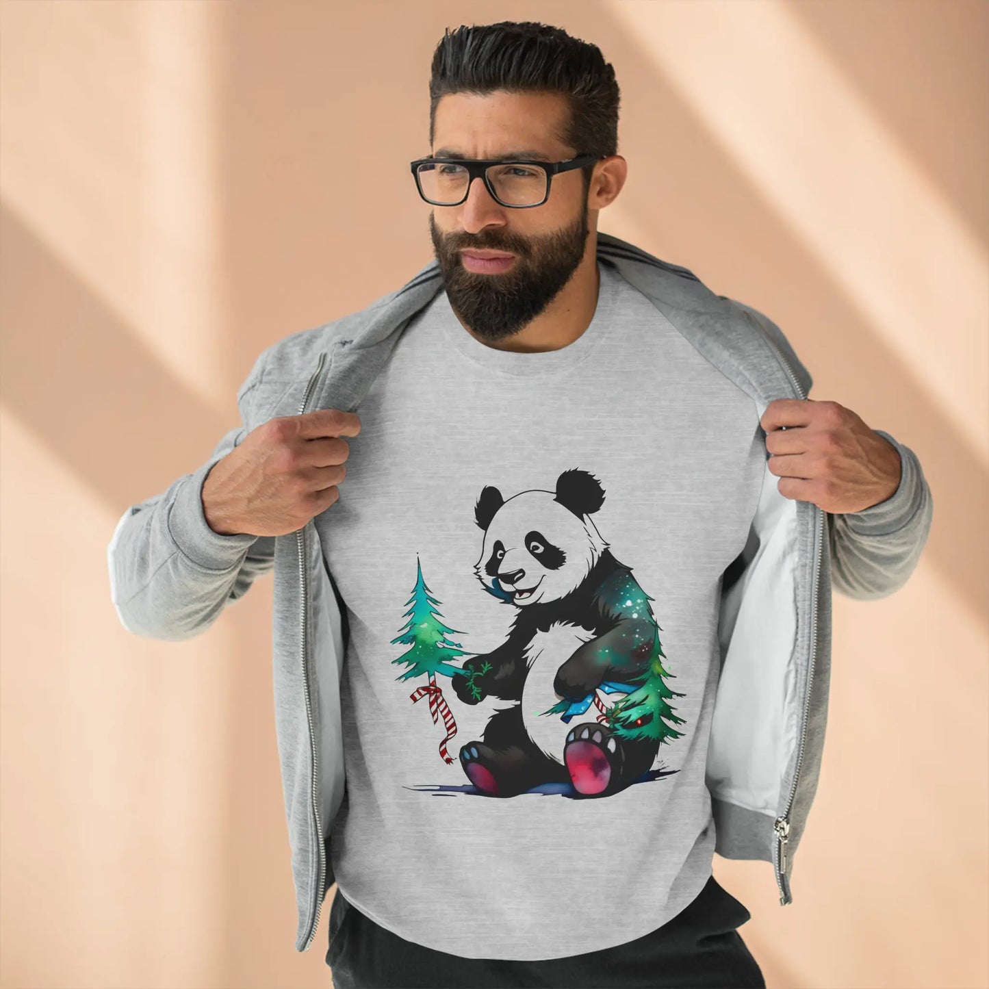 "The Magic of the Holidays: The Panda and its Fir" Sweatshirt (U.S) - RoosStyle Design