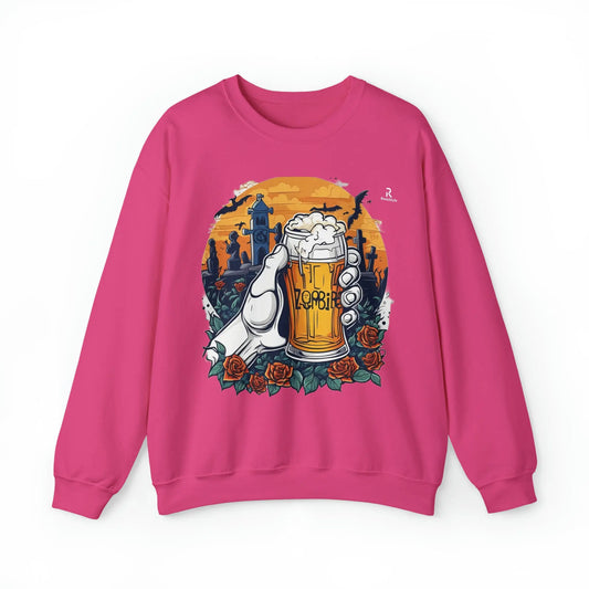 Zombie Chill: A Beer in the Hand of the Beyond Sweatshirt (U.E) - RoosStyle Design