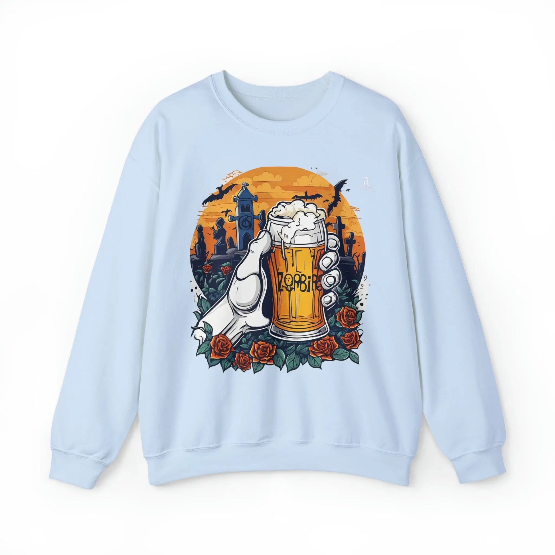 Zombie Chill: A Beer in the Hand of the Beyond Sweatshirt (U.E) - RoosStyle Design