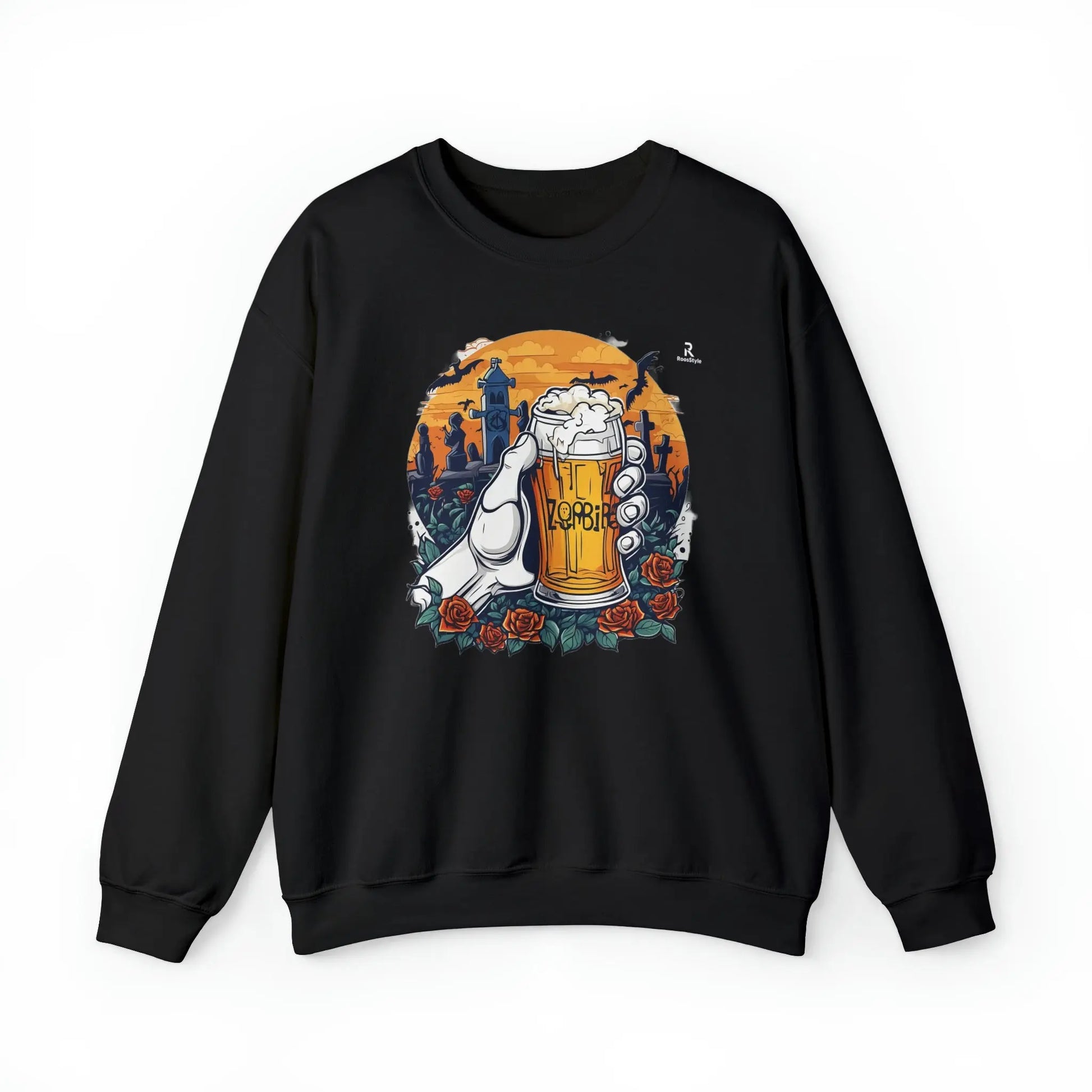 Zombie Chill: A Beer in the Hand of the Beyond Sweatshirt (U.S) - RoosStyle Design