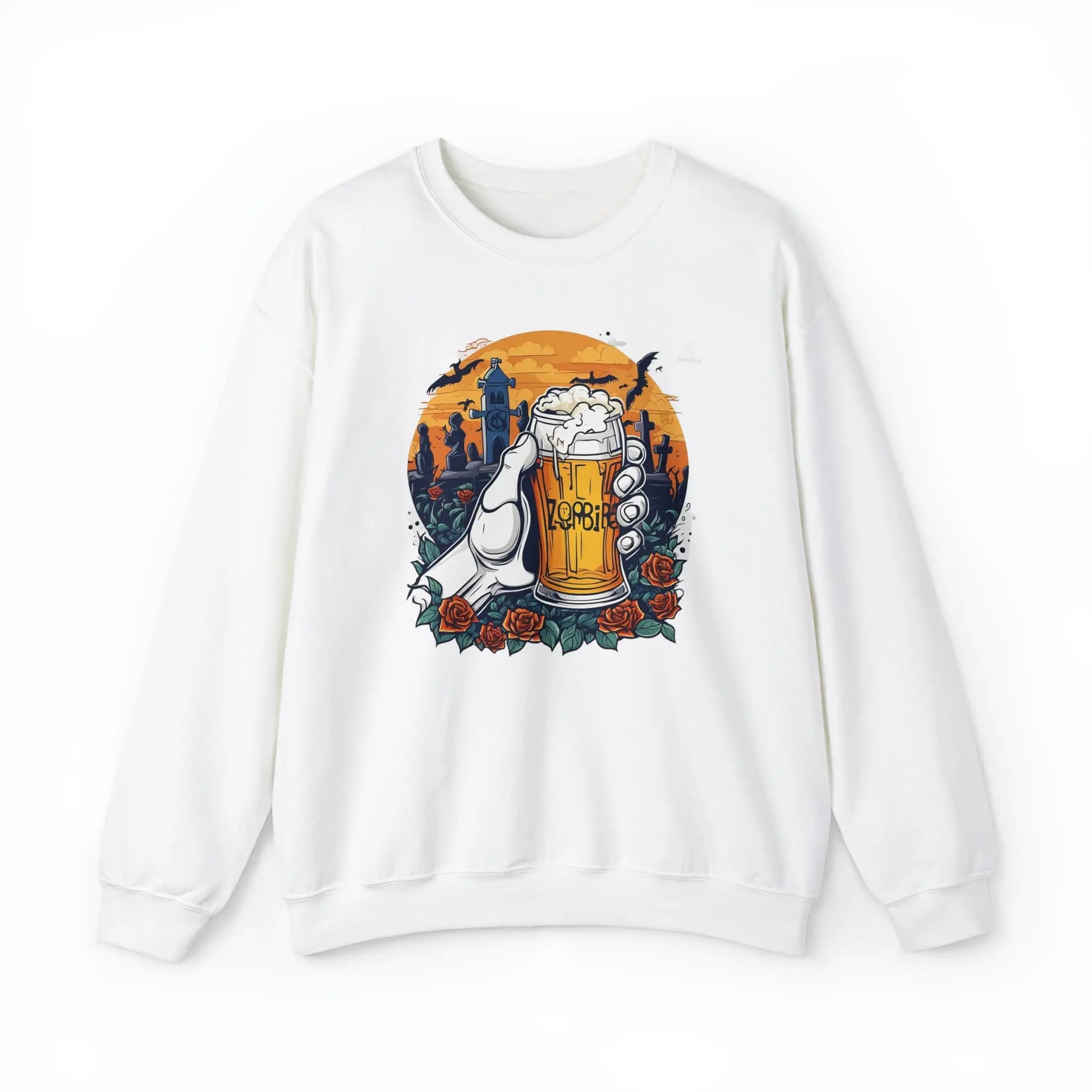 Zombie Chill: A Beer in the Hand of the Beyond Sweatshirt (U.S) - RoosStyle Design