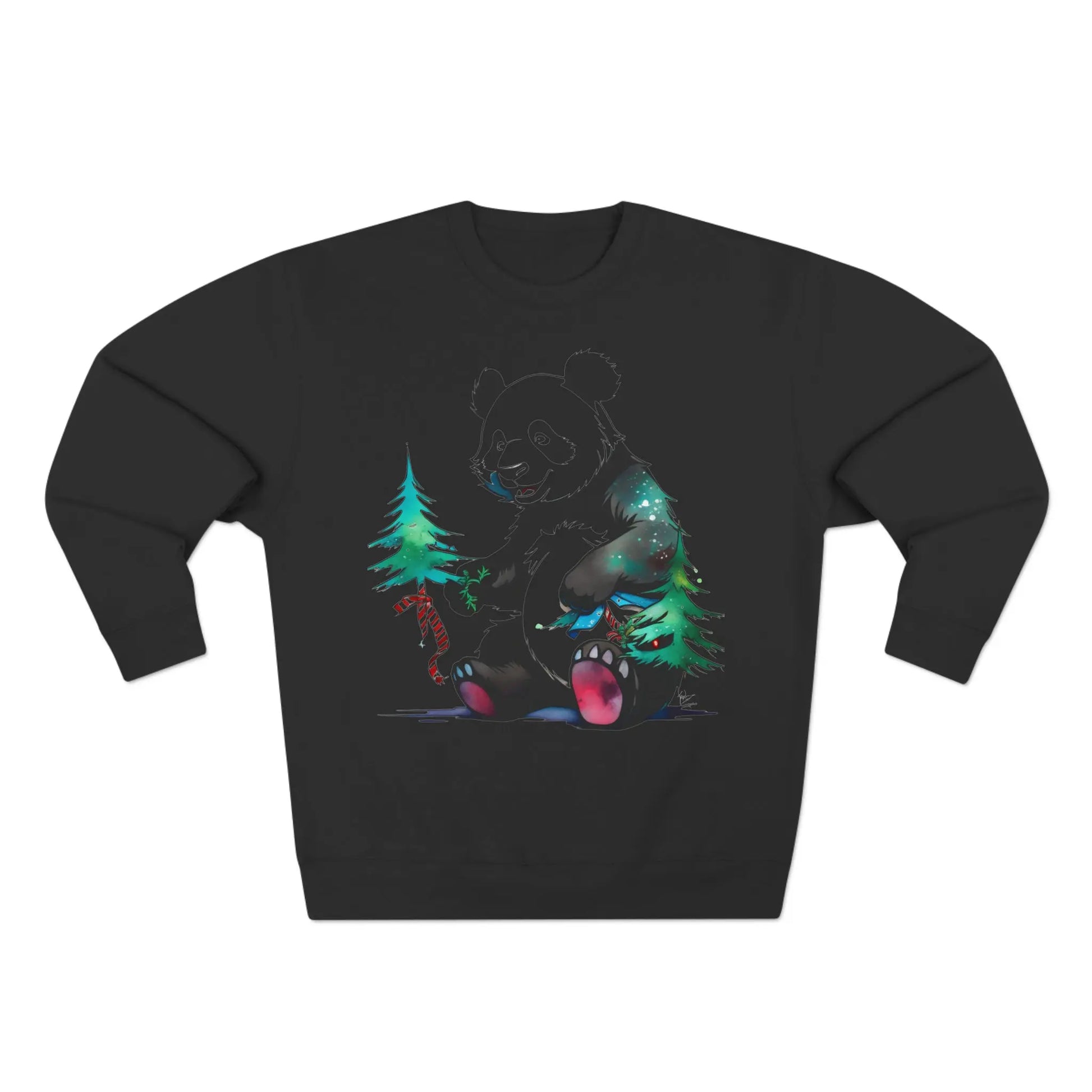 "La Magie des Fêtes : Le Panda et son Sapin" Sweatshirt (U.E) - RoosStyle Design