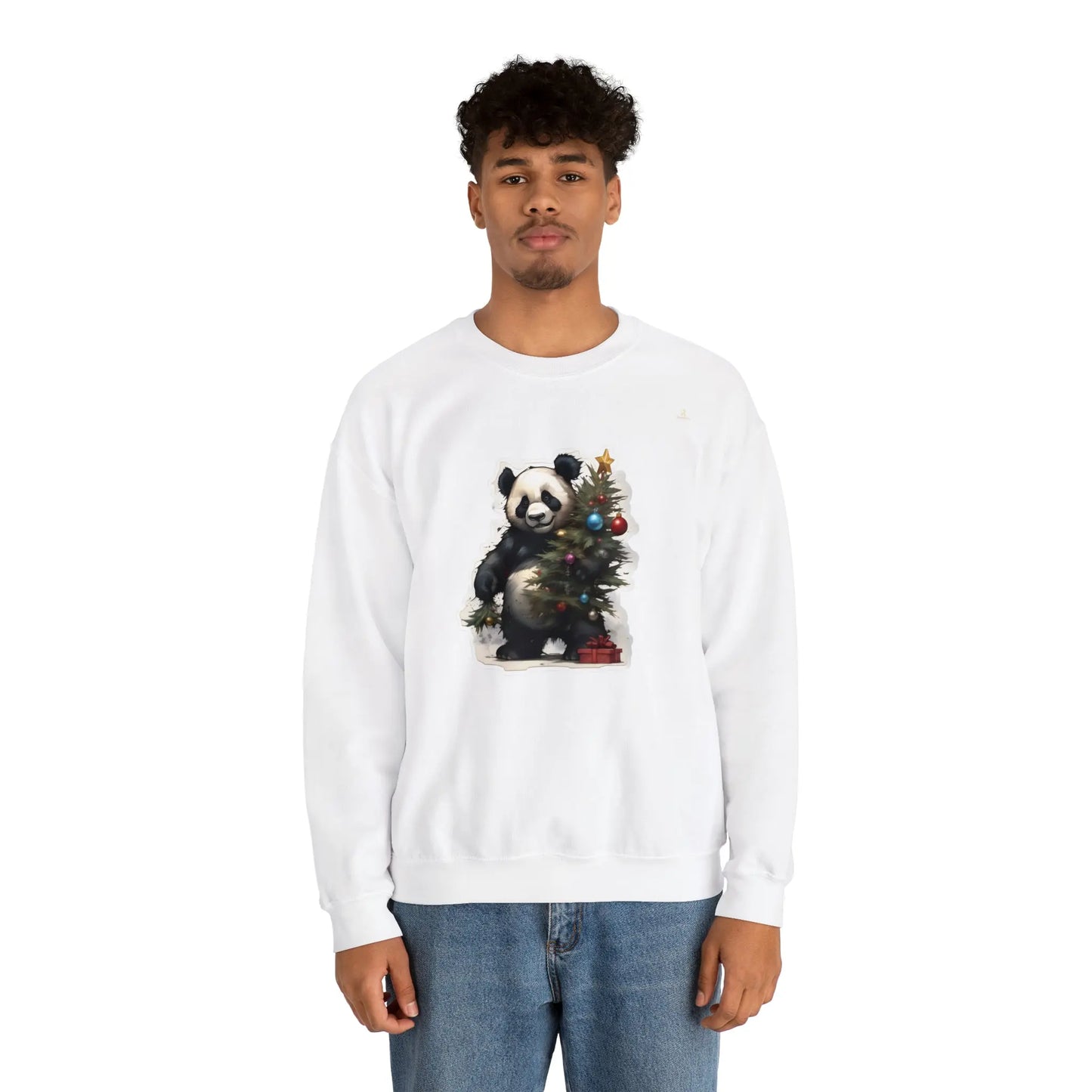 "La Magie des Fêtes : Le Panda et son Sapin" Sweatshirt(U.E) - RoosStyle Design