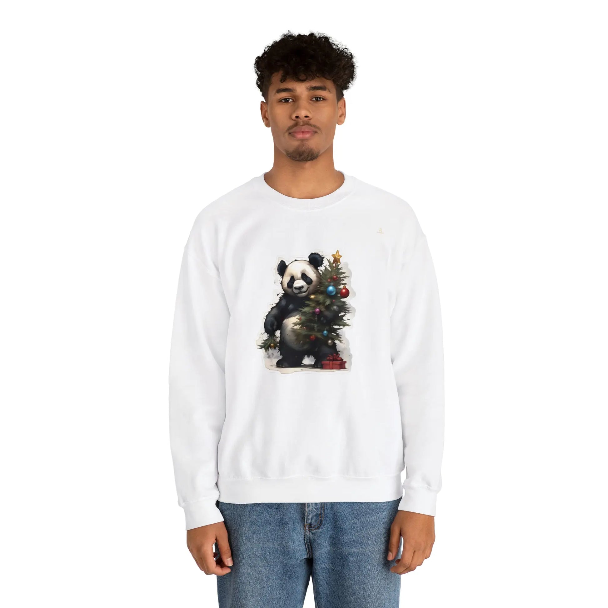 "La Magie des Fêtes : Le Panda et son Sapin" Sweatshirt(U.E) - RoosStyle Design