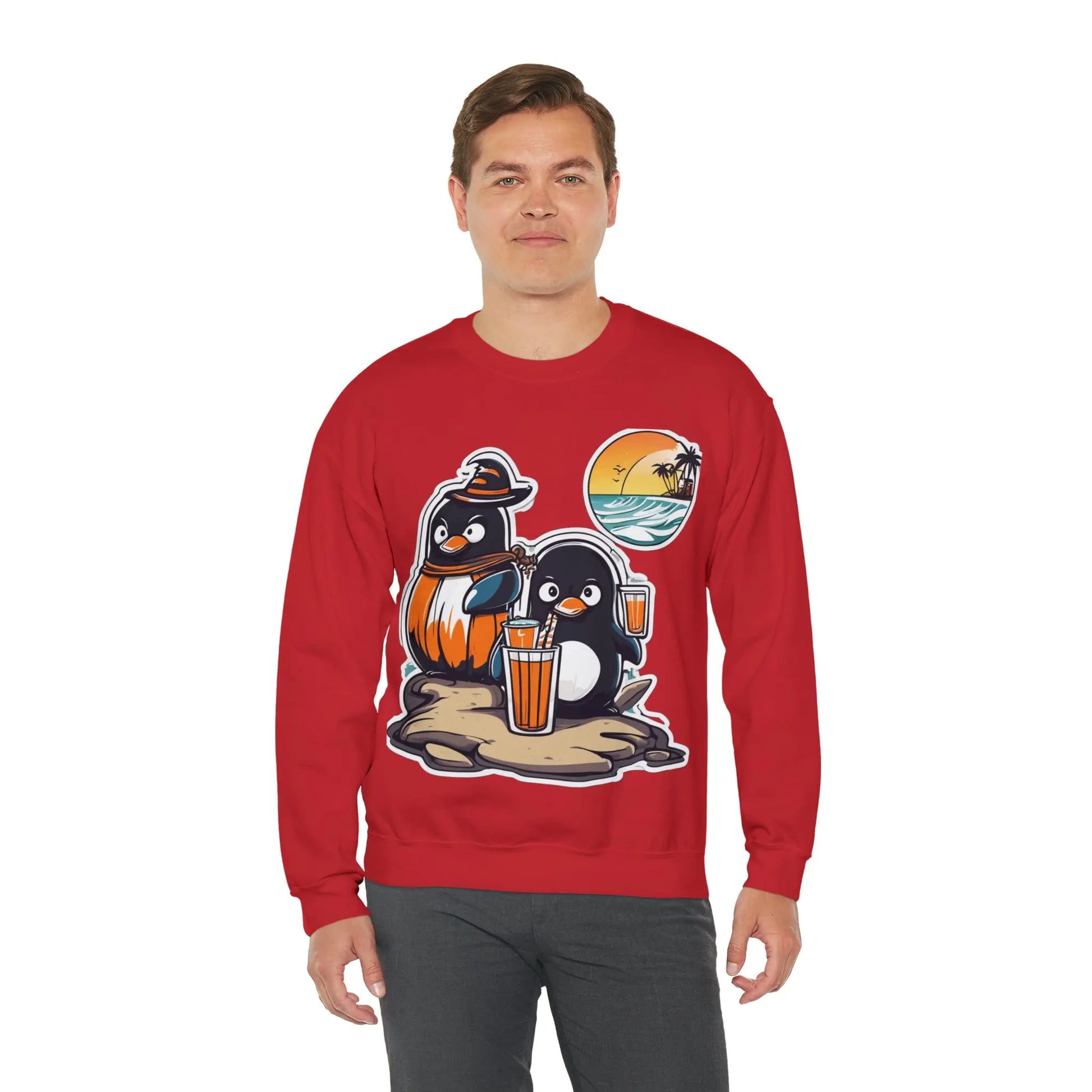 T-shirt "Penguin on the beach in summer" (U.S) - RoosStyle Design
