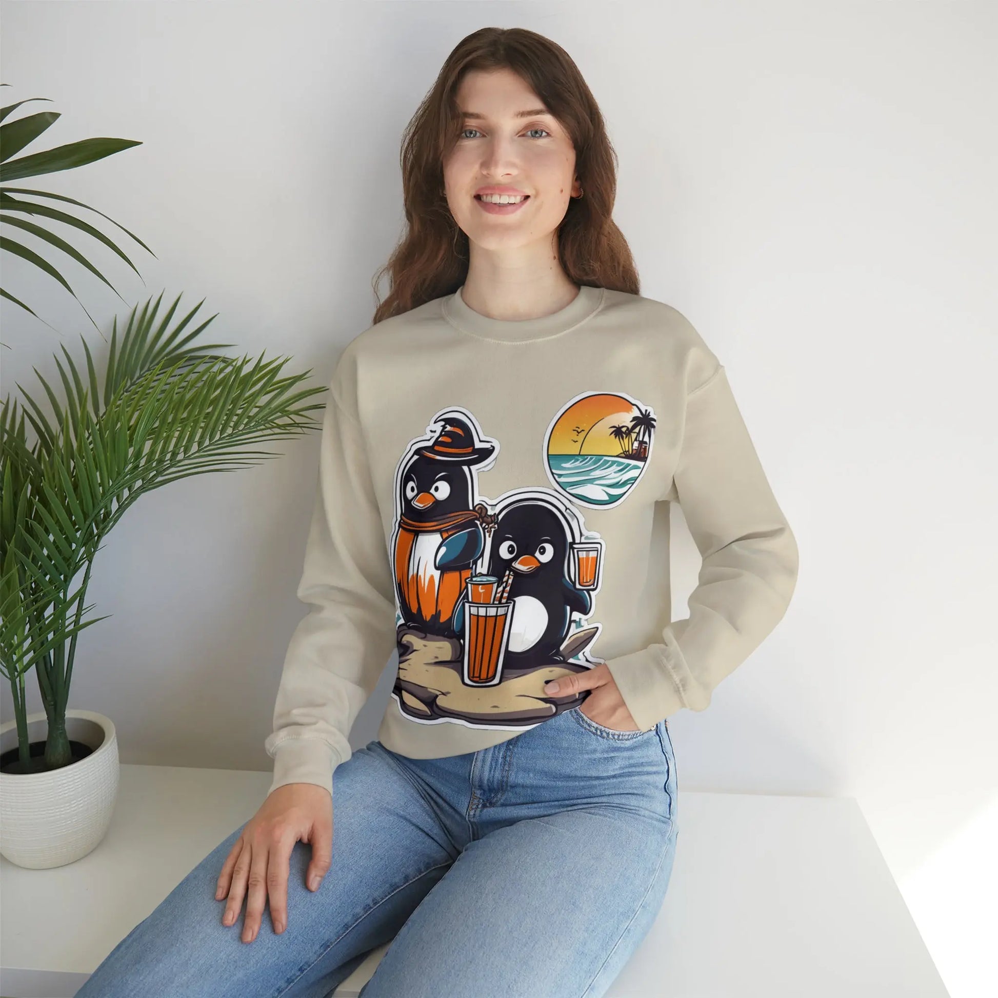 T-shirt "Penguin on the beach in summer" (U.S) - RoosStyle Design